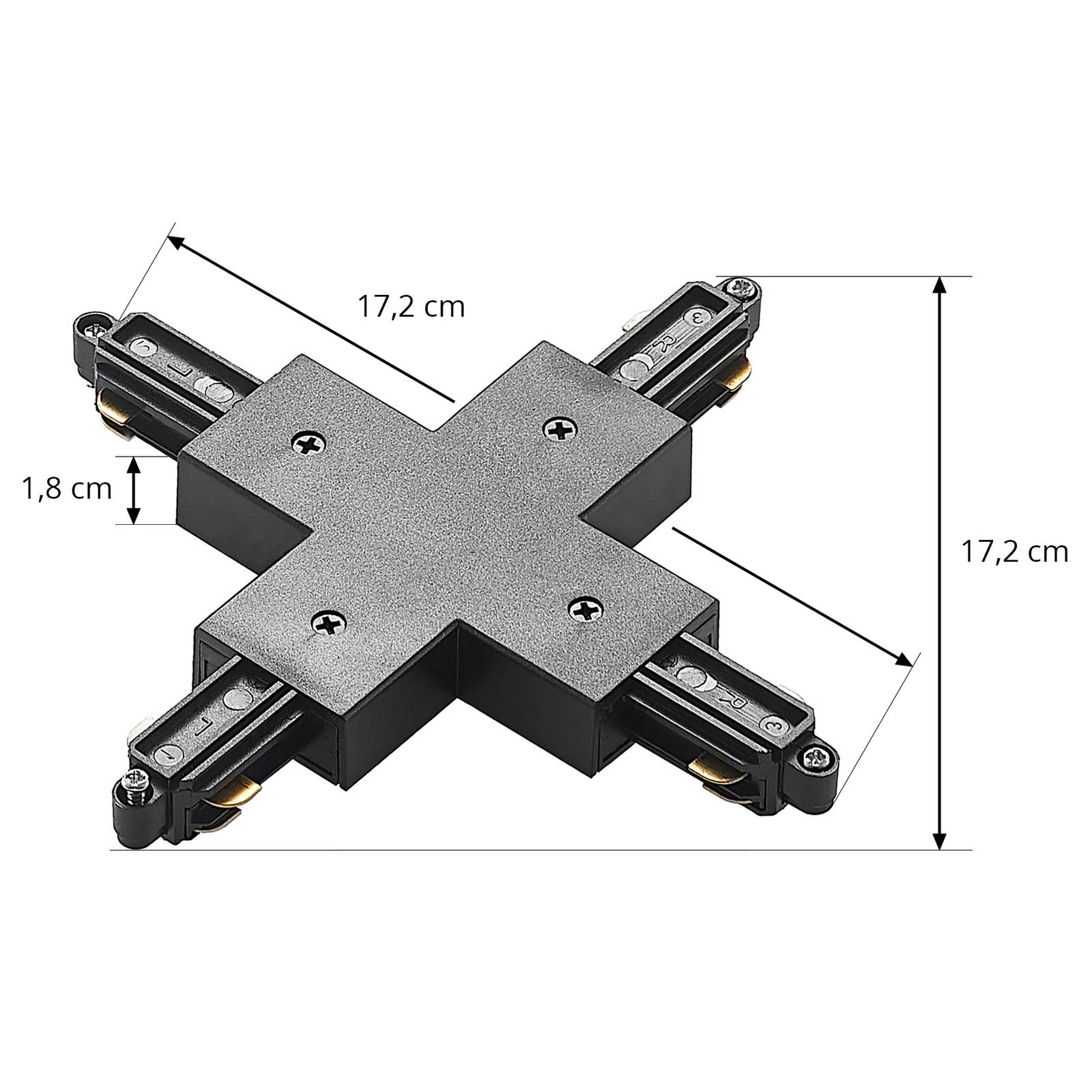 Lindby X-connector Linaro, czarny, system 1-fazowy