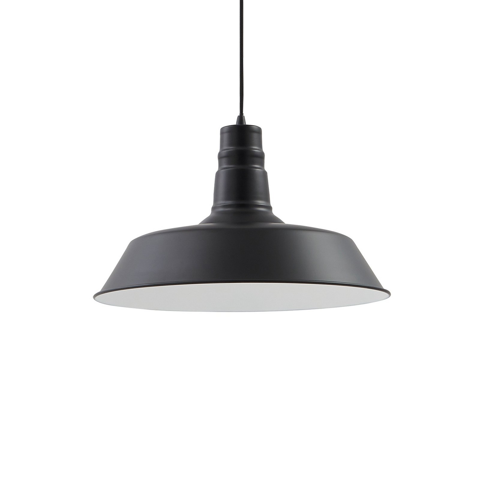 Lindby piekaramā lampa Laylan, melna/balta, Ø 46 cm, metāls