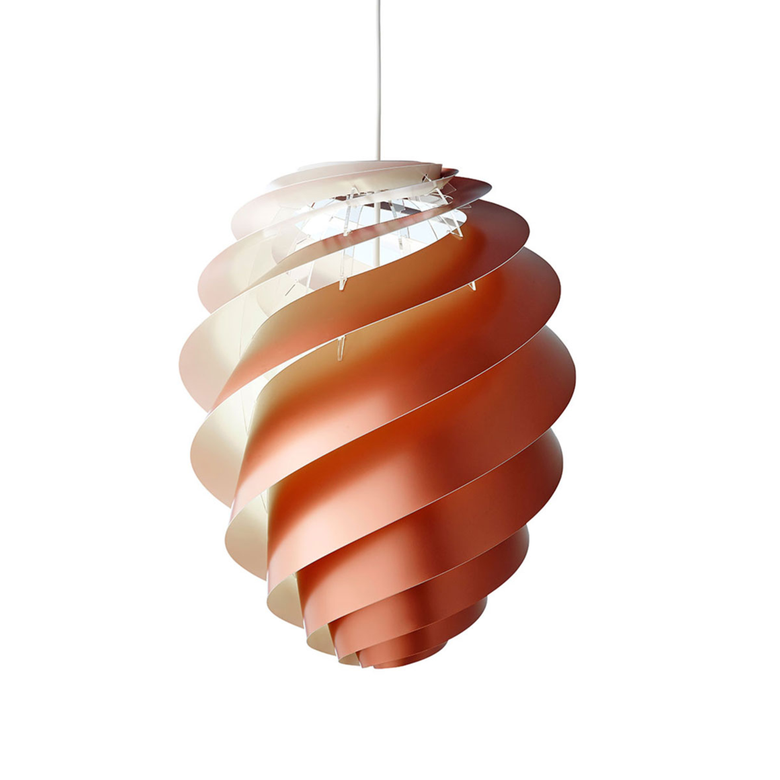 SWIRL 2 - Lampada a sospensione di design, rame