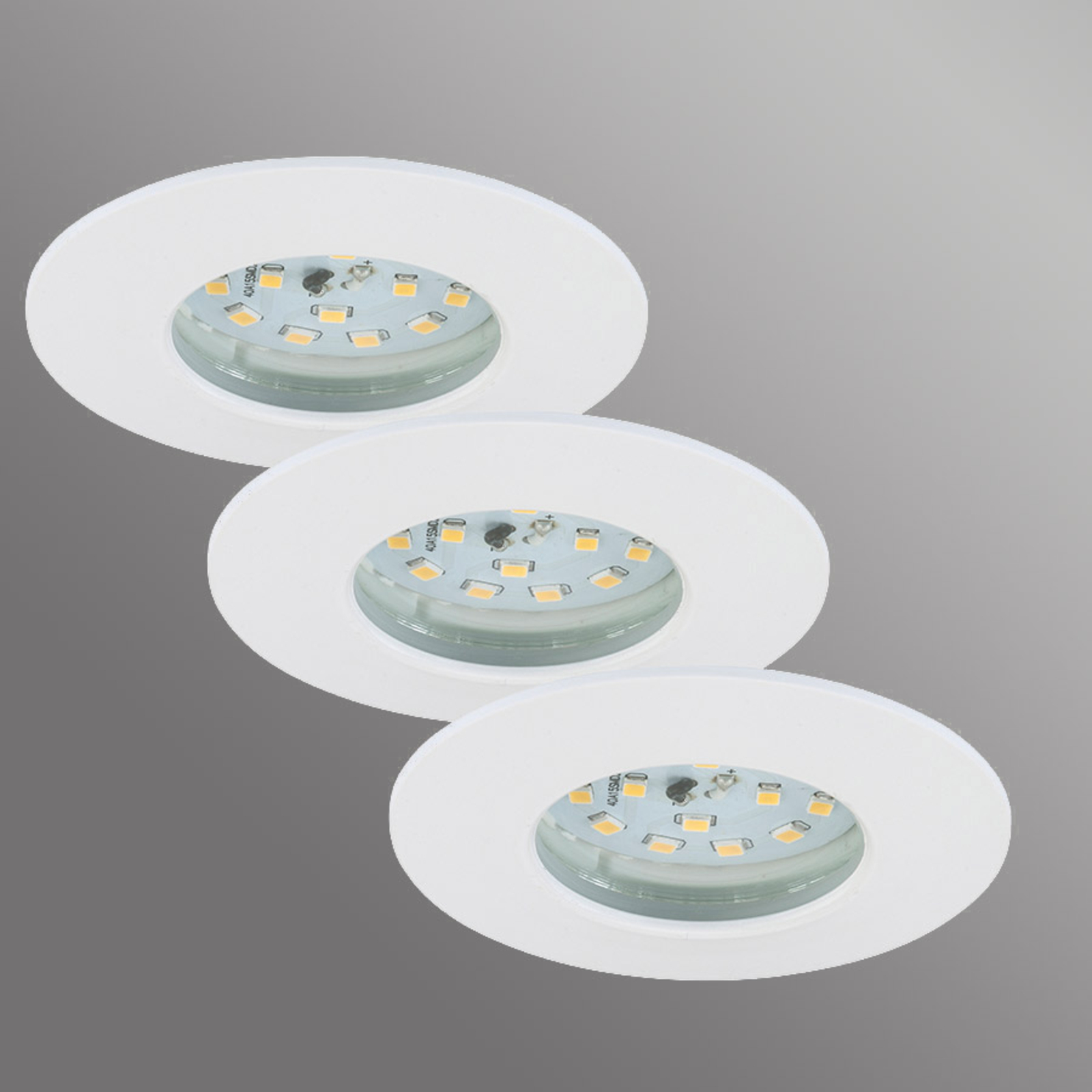 LED-Einbauleuchte Attach Dim, IP44, 3er-Set