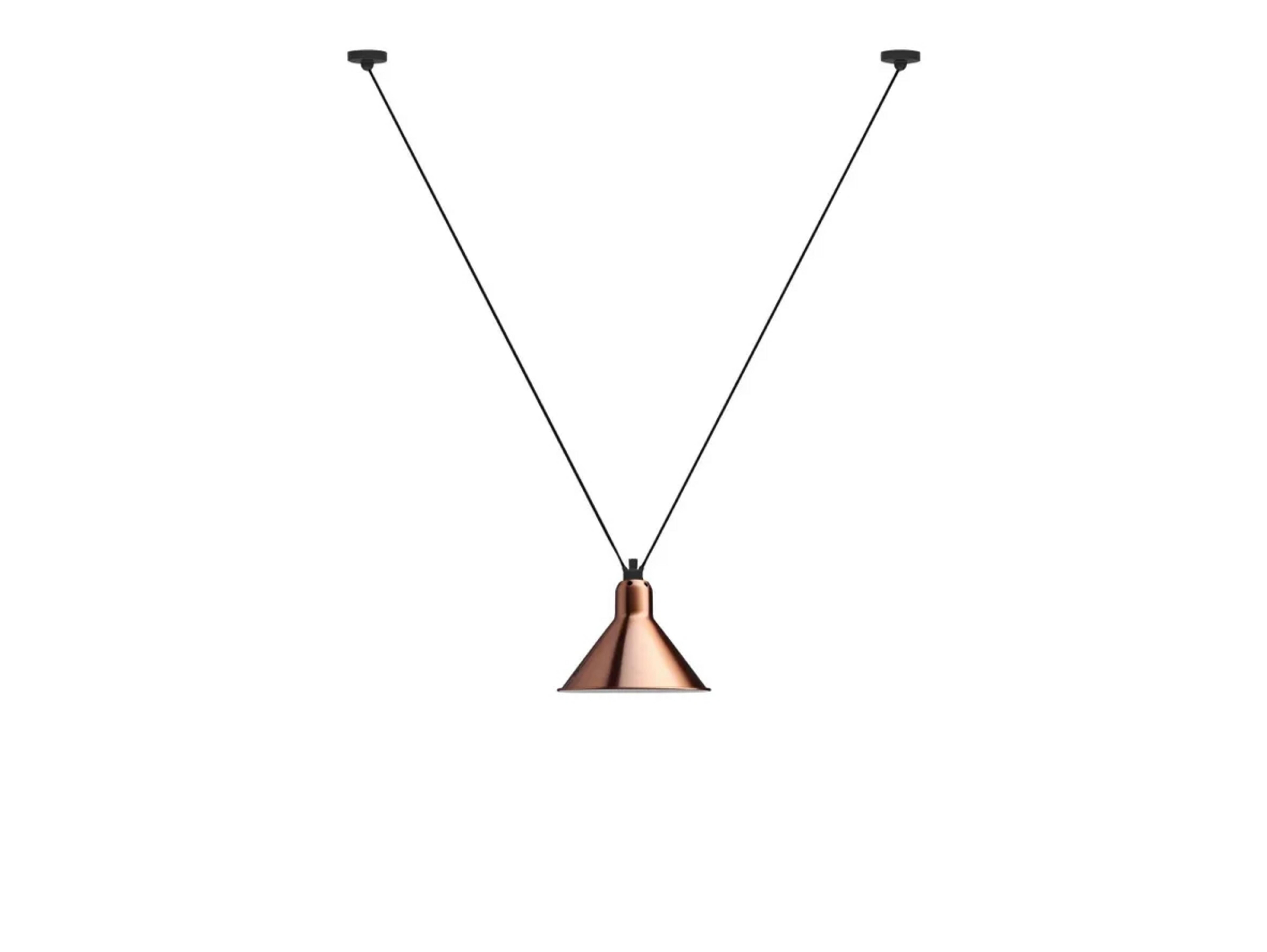 323 L Pendelleuchte Konisch Kupfer/Weiß - Lampe Gras