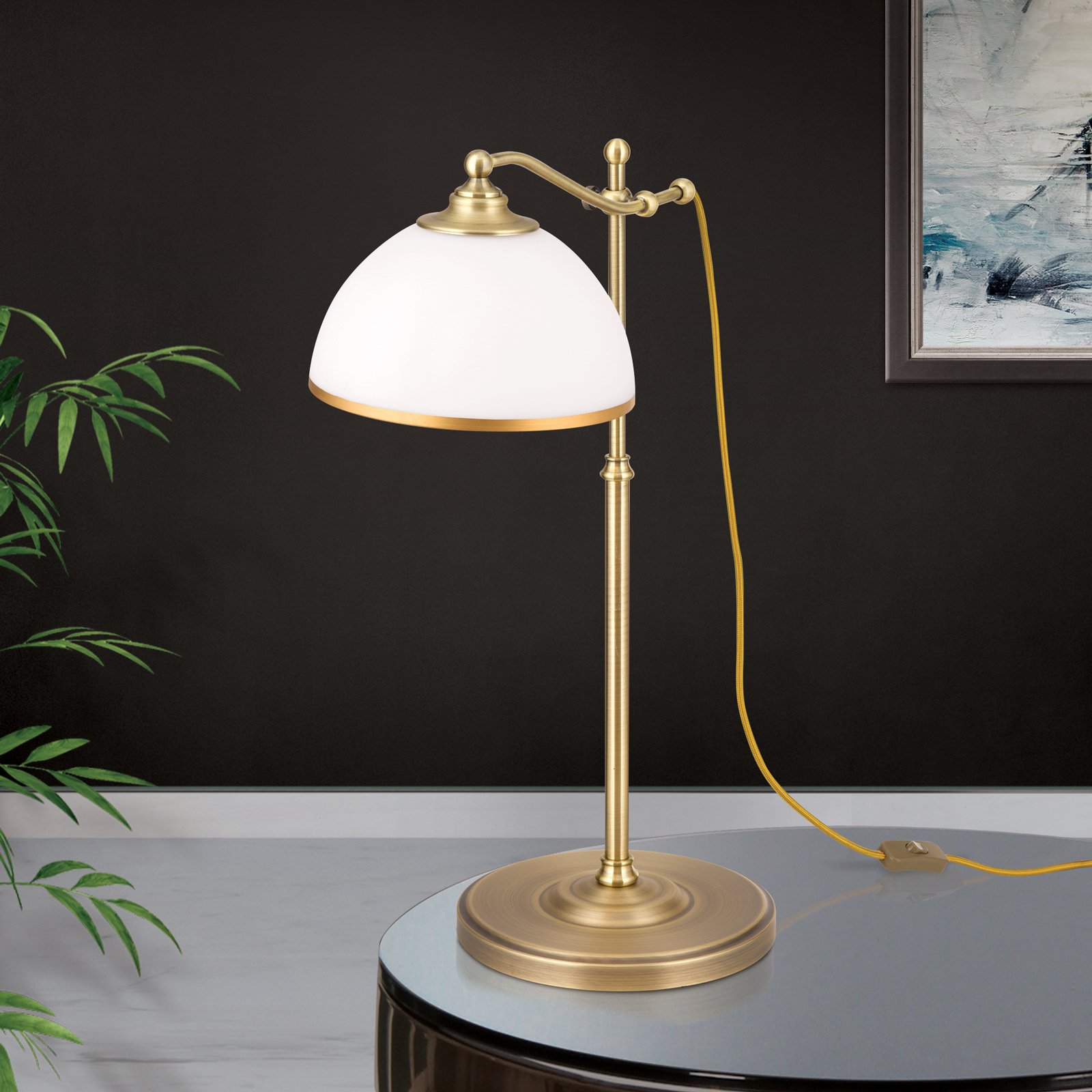 Old Lamp table lamp with a height-adjustable frame