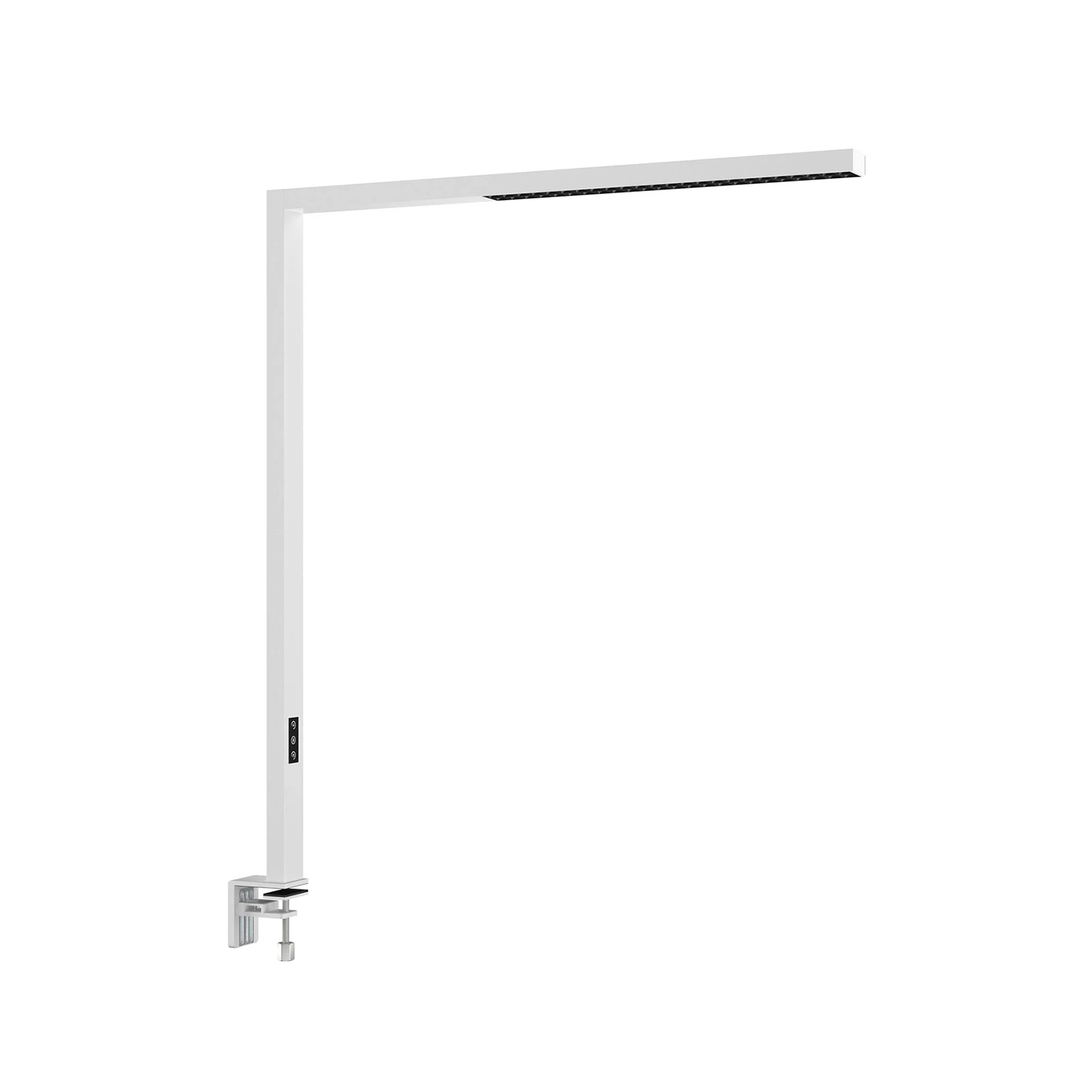 Arcchio LED-Büro-Klemmleuchte Jolinda, weiß, Metall, dimmbar