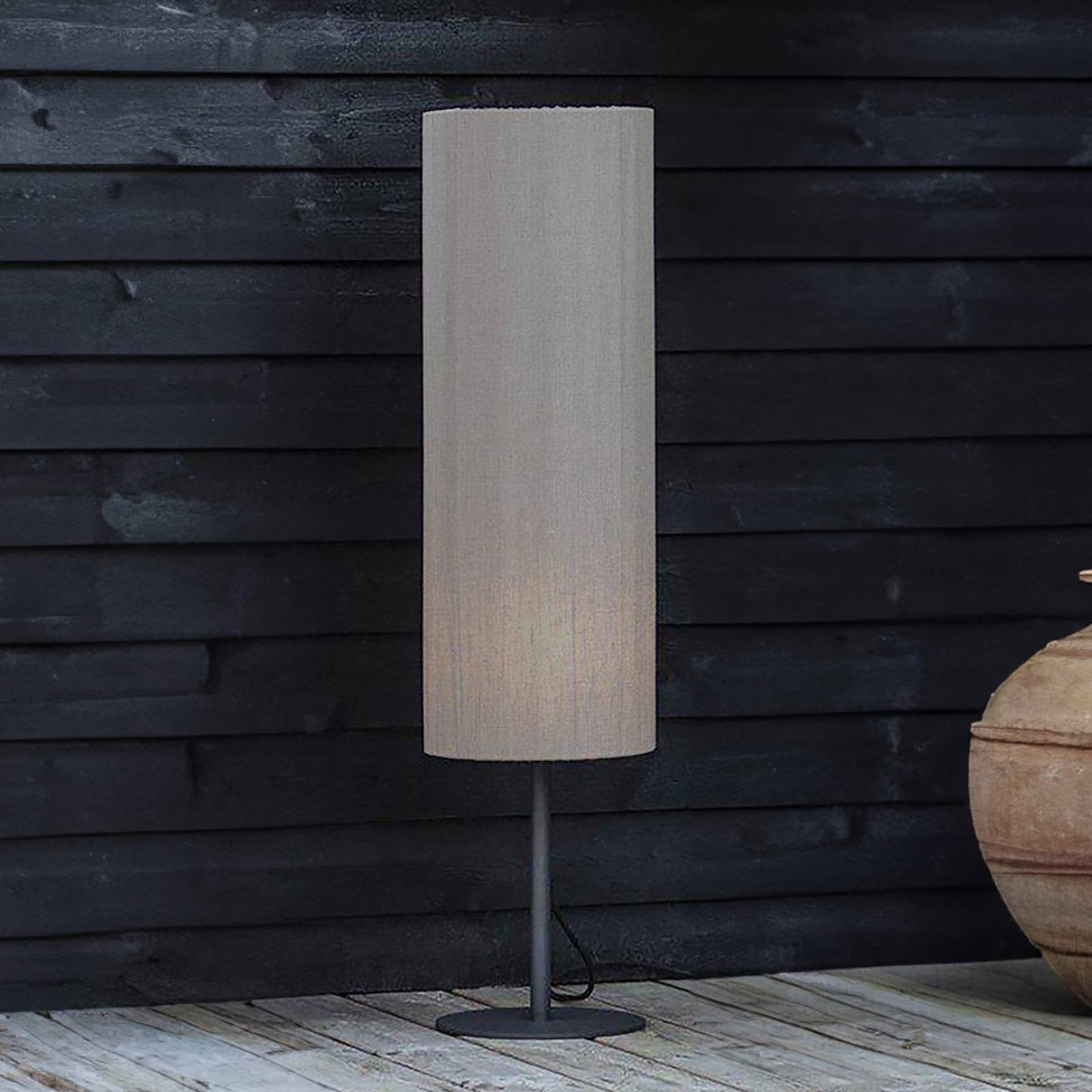 E-shop PR Home vonkajšia stojacia lampa Agnar, tmavo sivá / hnedá, 100 cm