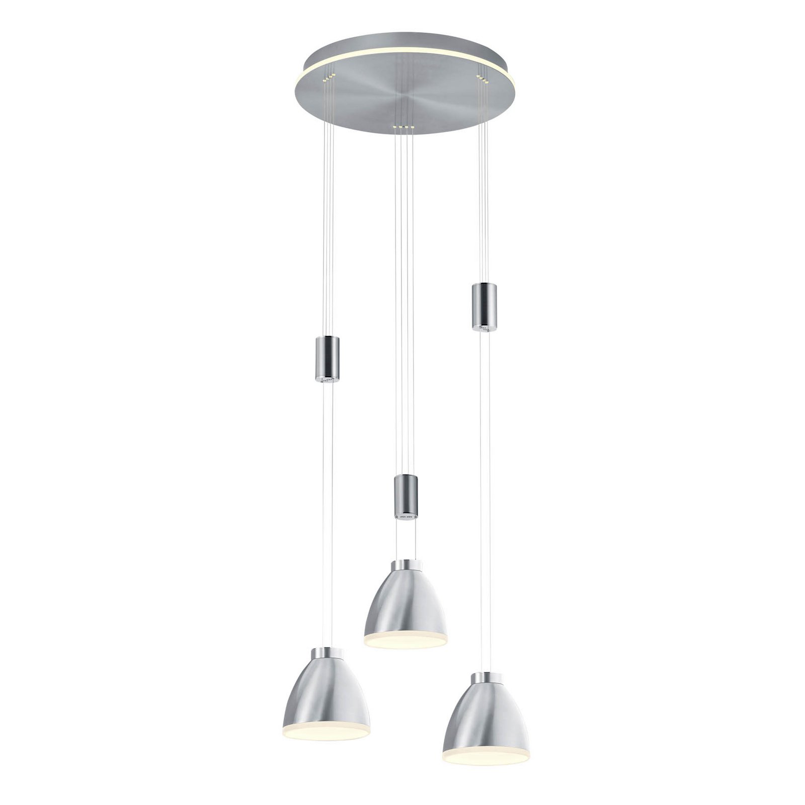 Leni LED pendant light, 3-bulb, round
