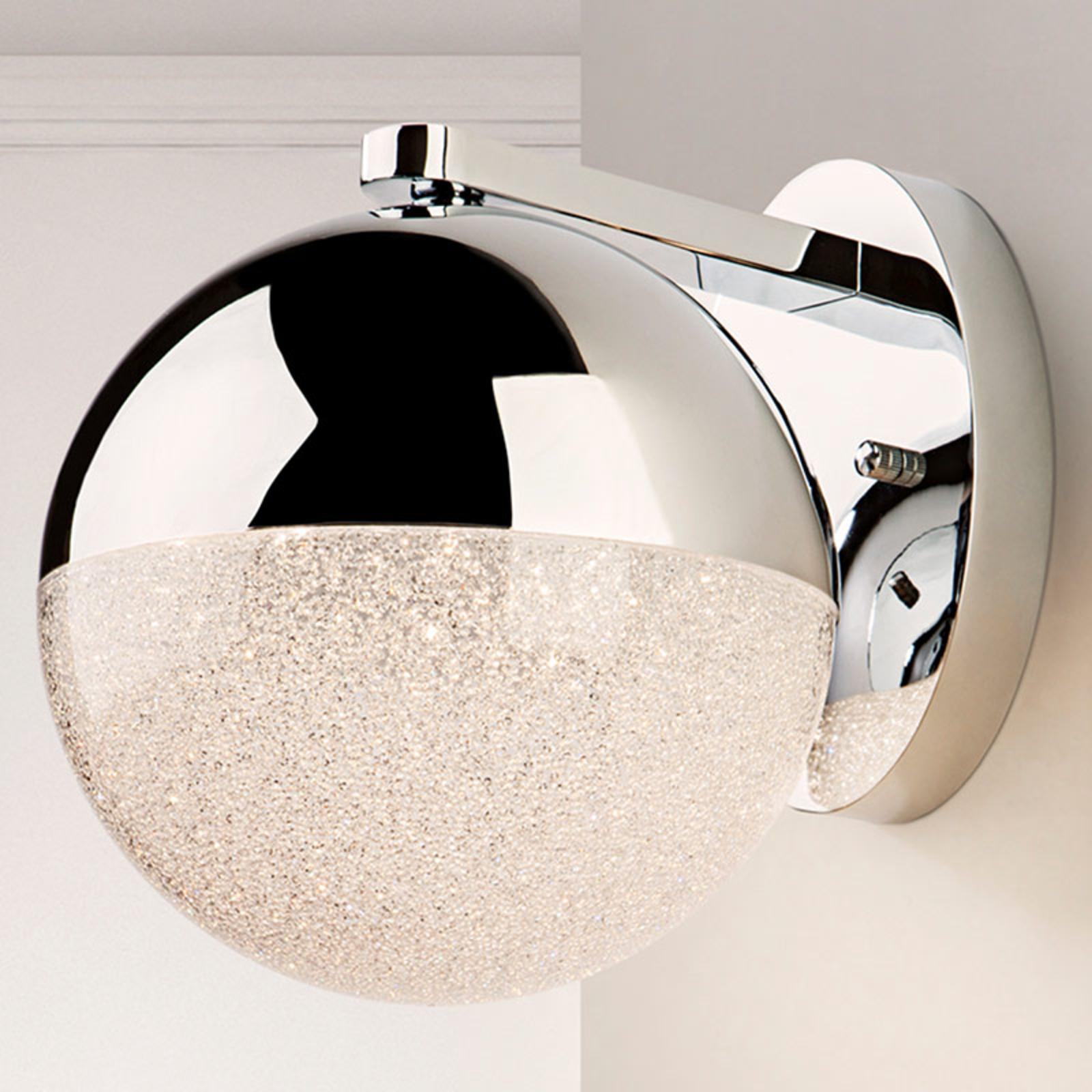 sphere chrome wall light