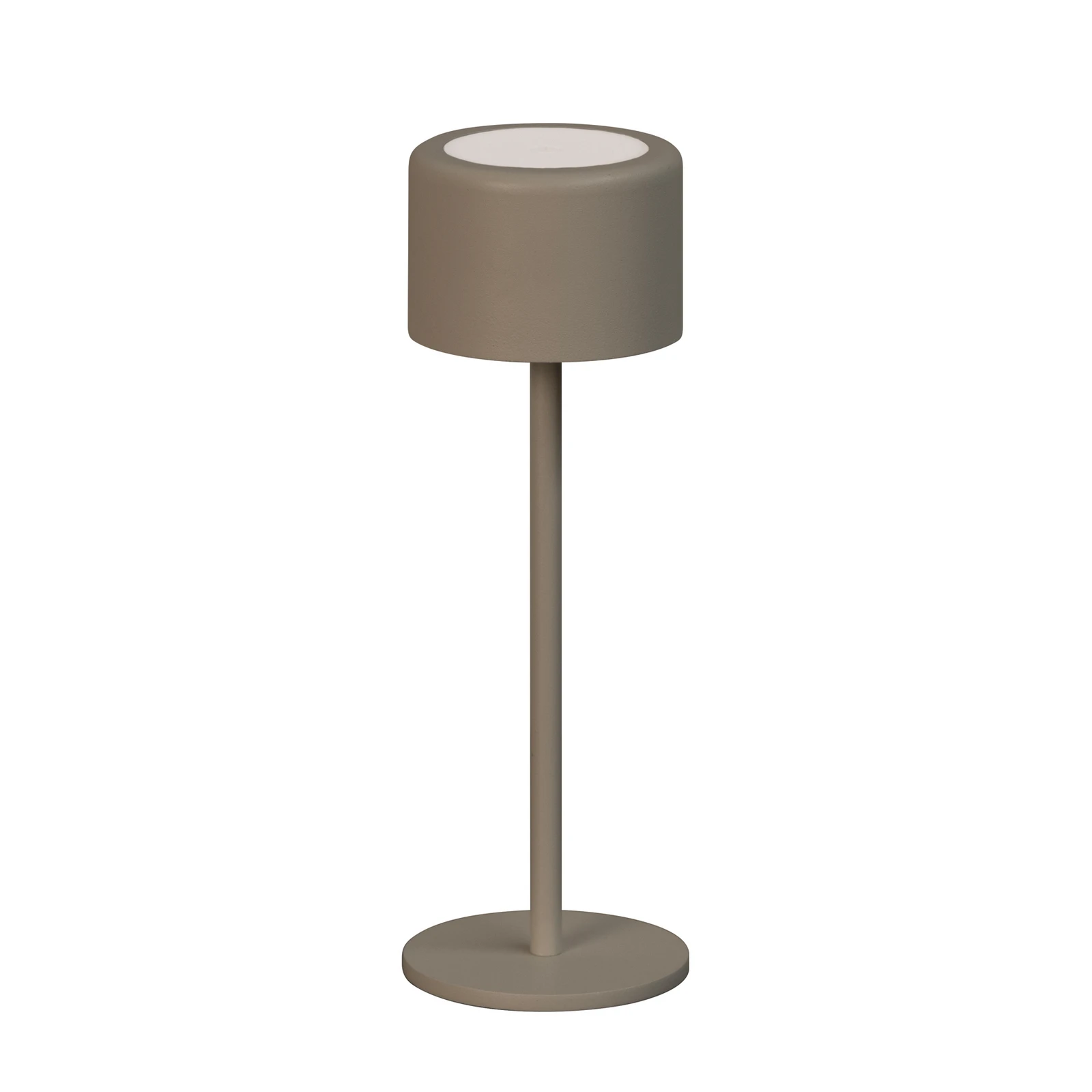 Candeeiro de mesa LED recarregável Juna, cinzento-castanho Altura 25 cm Metal,