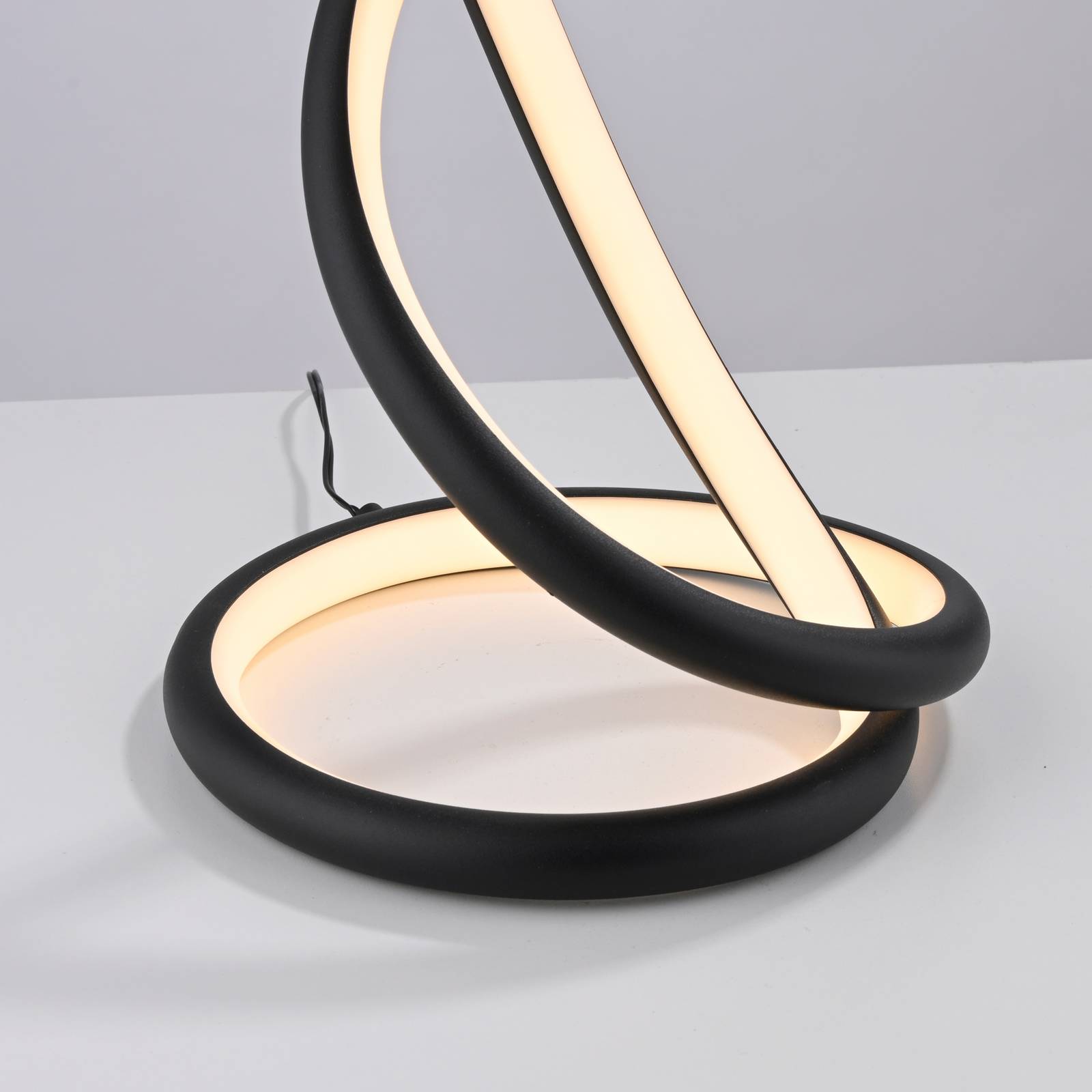 Lampa stołowa LED Paul Neuhaus Twist, czarna, wysokość 42 cm