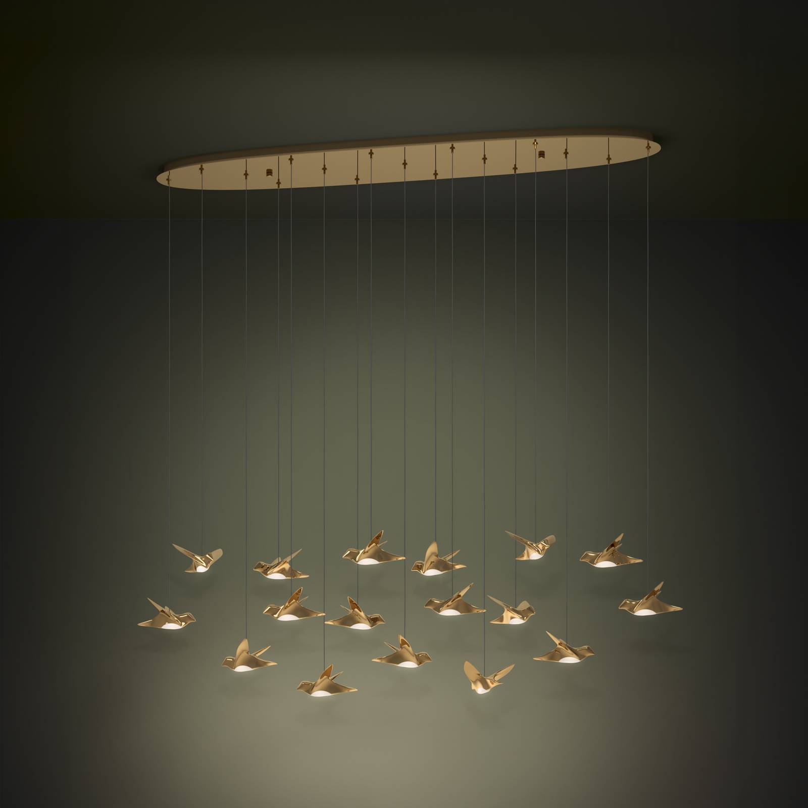 EGLO Stars Of Light Żyrandol LED Paratebueno mosiężny 17-fl