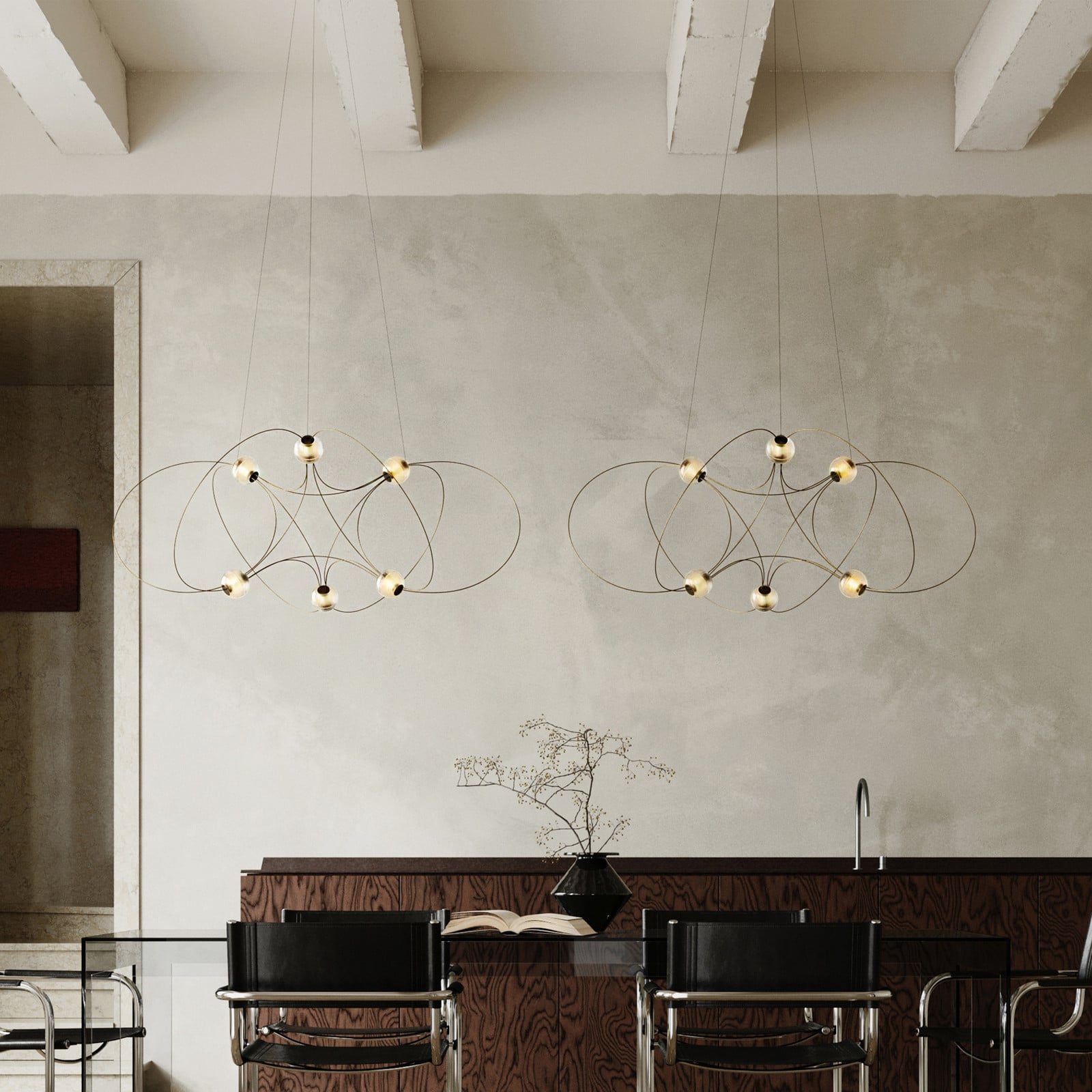Munari 6 pendellampe (FORSAMLET) Sort DCW - Spisestue - Design - Metal - Med flere lyskilder
