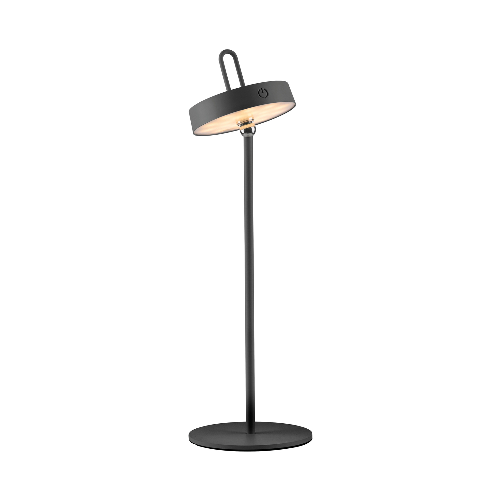 JUST LIGHT. Lámpara de mesa LED recargable Amag, negra, hierro, IP44