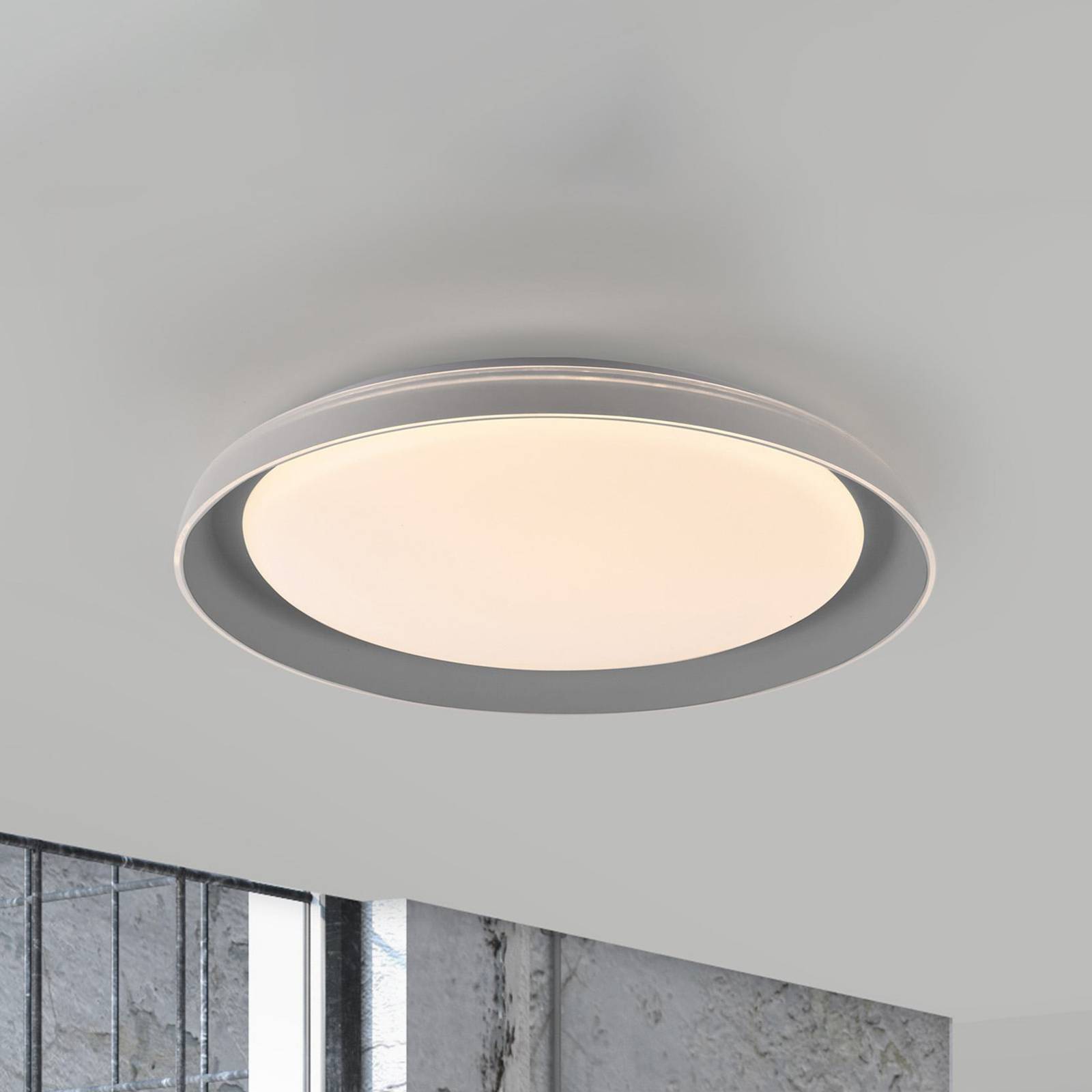 JUST LIGHT. Plafonnier LED Sati plastique gris