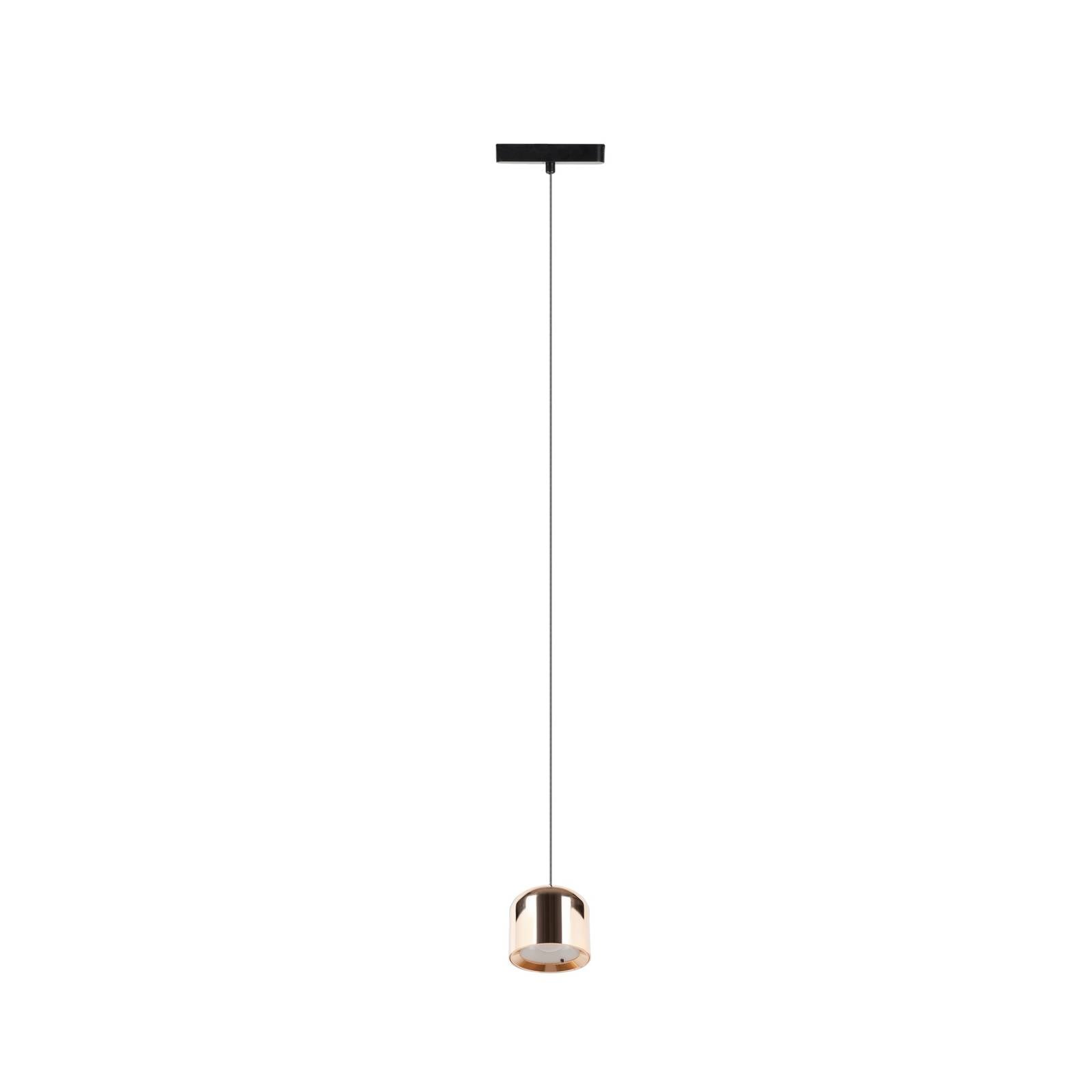 Lindby LED-Pendellampe Lumaro, gold, Ø 8 cm, Alu,48V,dimmbar