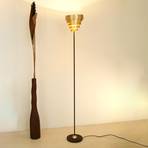 Lustrous floor lamp BANDEROLE in brown-gold