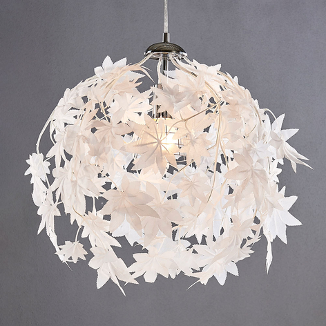 Lampada a sospensione Maple con decoro di foglie