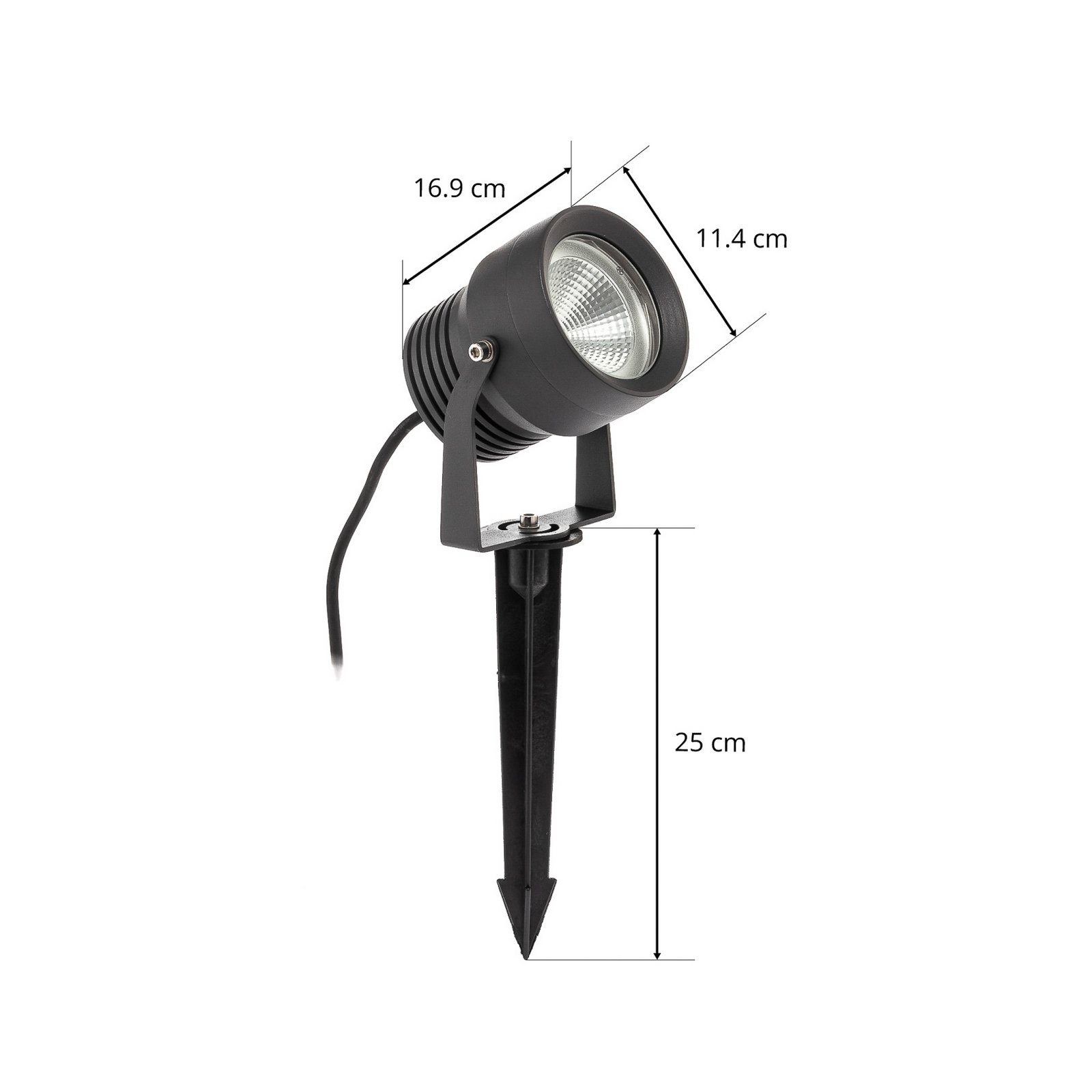 Irina Spike Ulko Spotti IP65 Dark Grey - Lucande