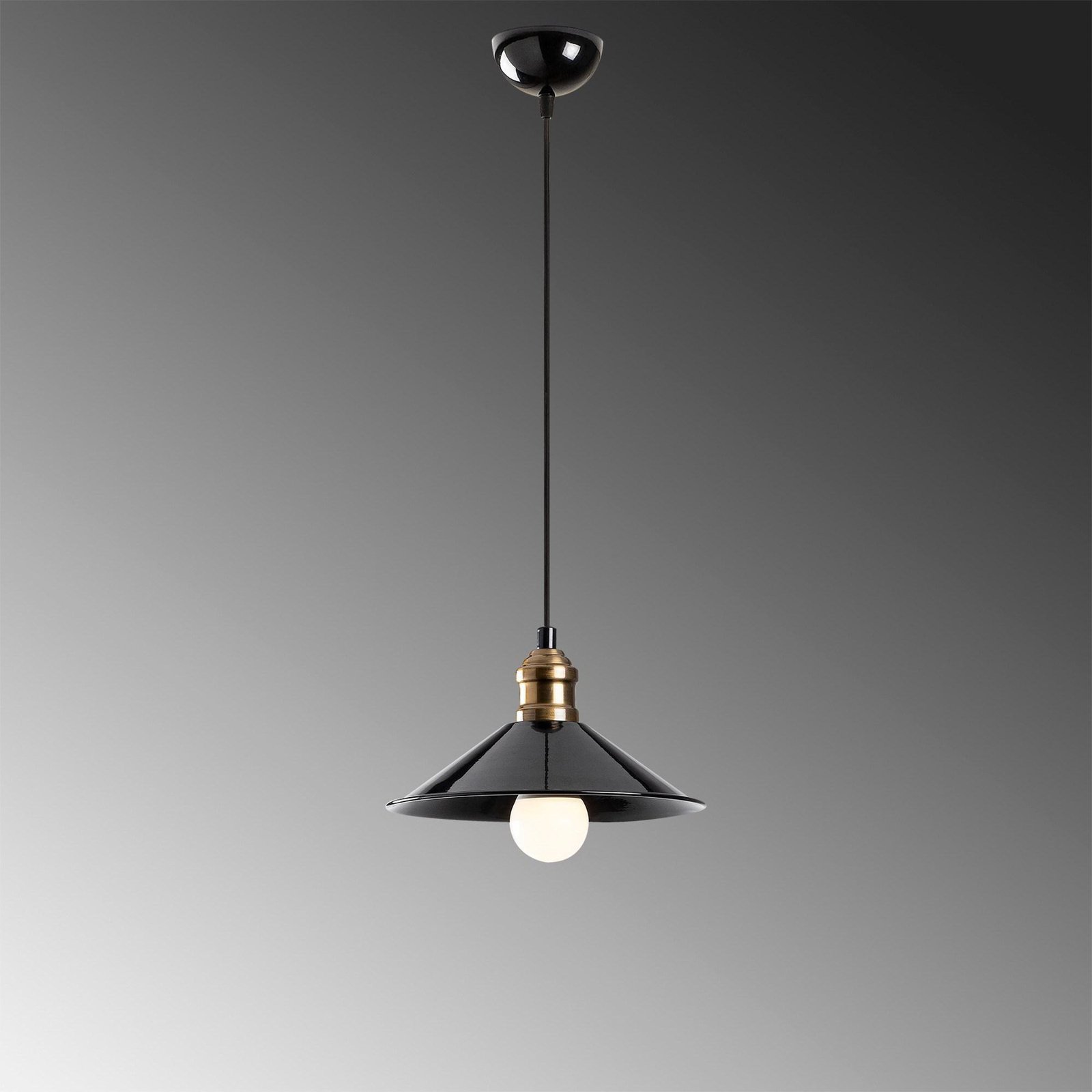 Berceste 250-S hanglamp, zwart/goud, metaal, Ø 24 cm