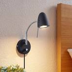 Lindby Shreena LED wall light in steel, black