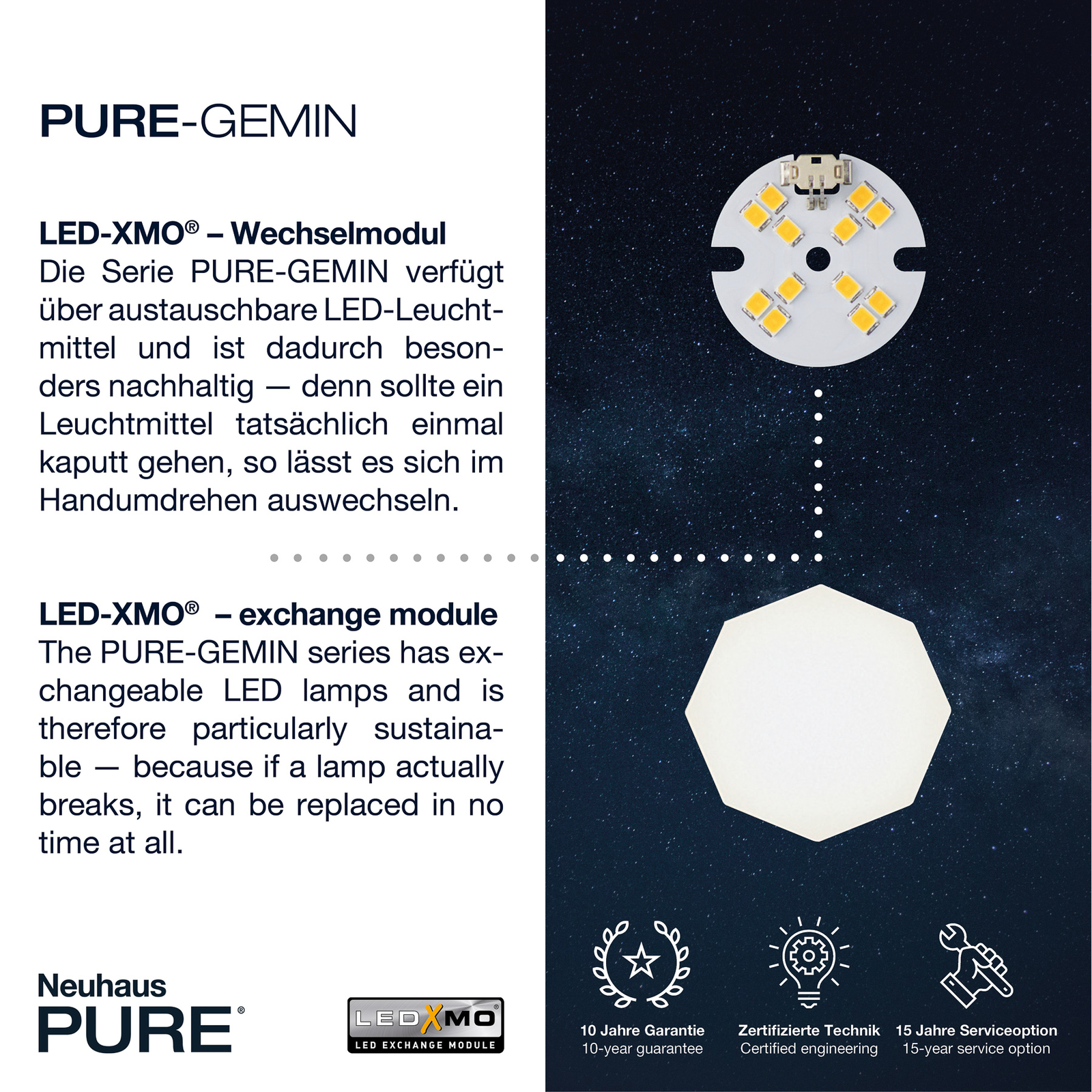 Paul Neuhaus Pure-Gemin stropné LED svetlo 6pl mix