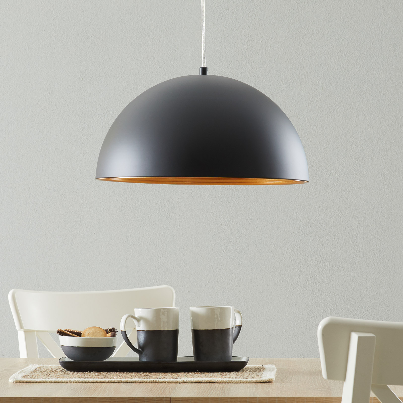 Dingle Two-Tone Hanging Light Black Gold