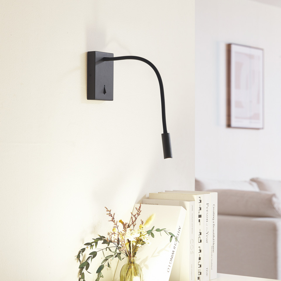 Lucande Hetti LED Vägglampa, svart från Lucande
