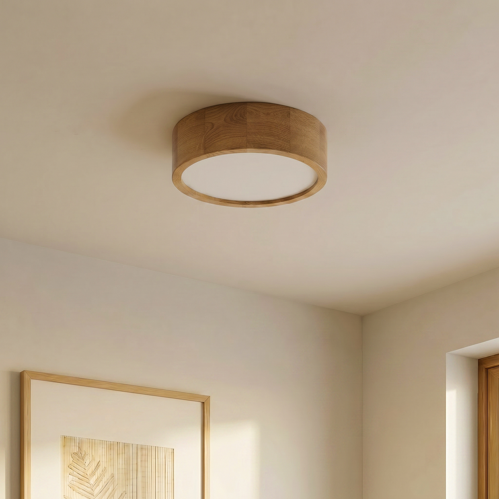 Cleo mennyezeti lámpa, Ø 28 cm, 2-lámpás, tölgyfa, E27