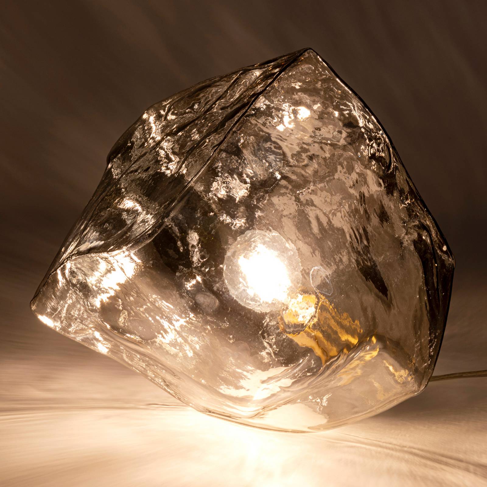 KARE Tischleuchte Aura, rauchfarben, Glas, Ø 30 cm, E27 günstig online kaufen