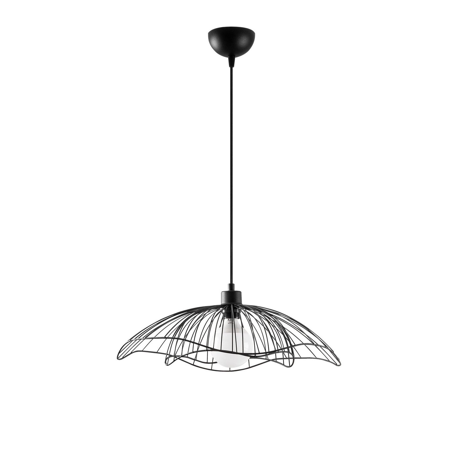 Pendant light Tel, black, metal, Ø 50 cm, metal
