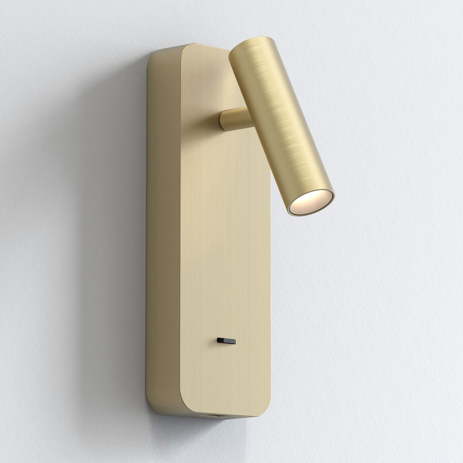 Astro Enna Surface USB LED wall light, matt gold, for Bedroom, aluminium, glass, 3.6 W, energy efficiency: A+, W: 8 cm, H: 22.5 cm