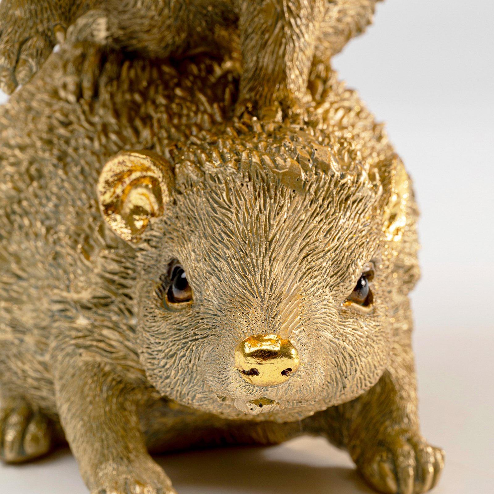 Kare galda lampa Animal Hedgehog Family, zelta/brūna, E27