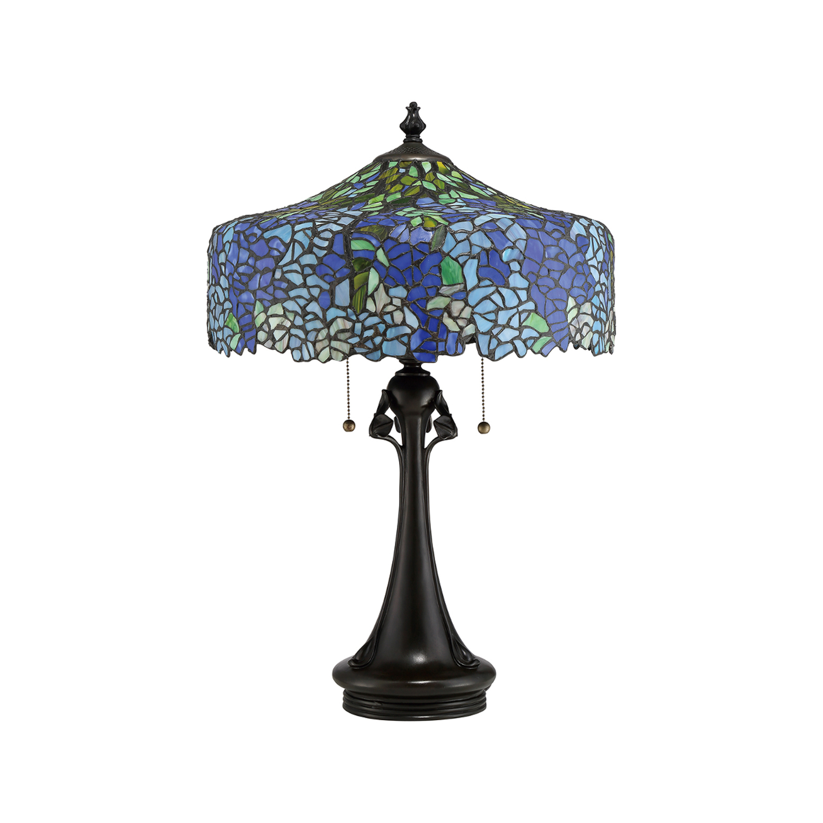 Tiffany dizaino kobalto spalvos stalinė lempa