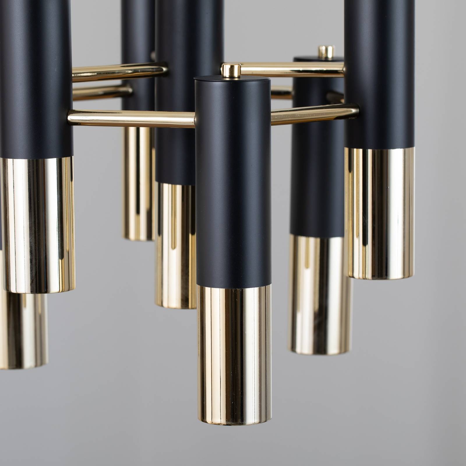 Lampa wisząca Orino, czarna/złota, metal, 7-punktowa, GU10