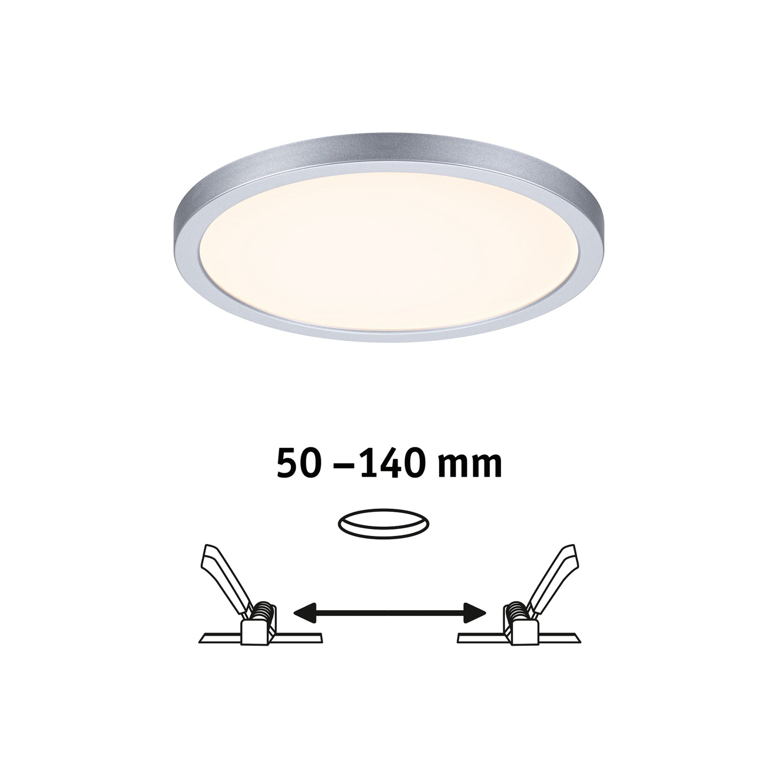 Paulmann LED panel Areo 3 000K kulatý chrom 17,5cm