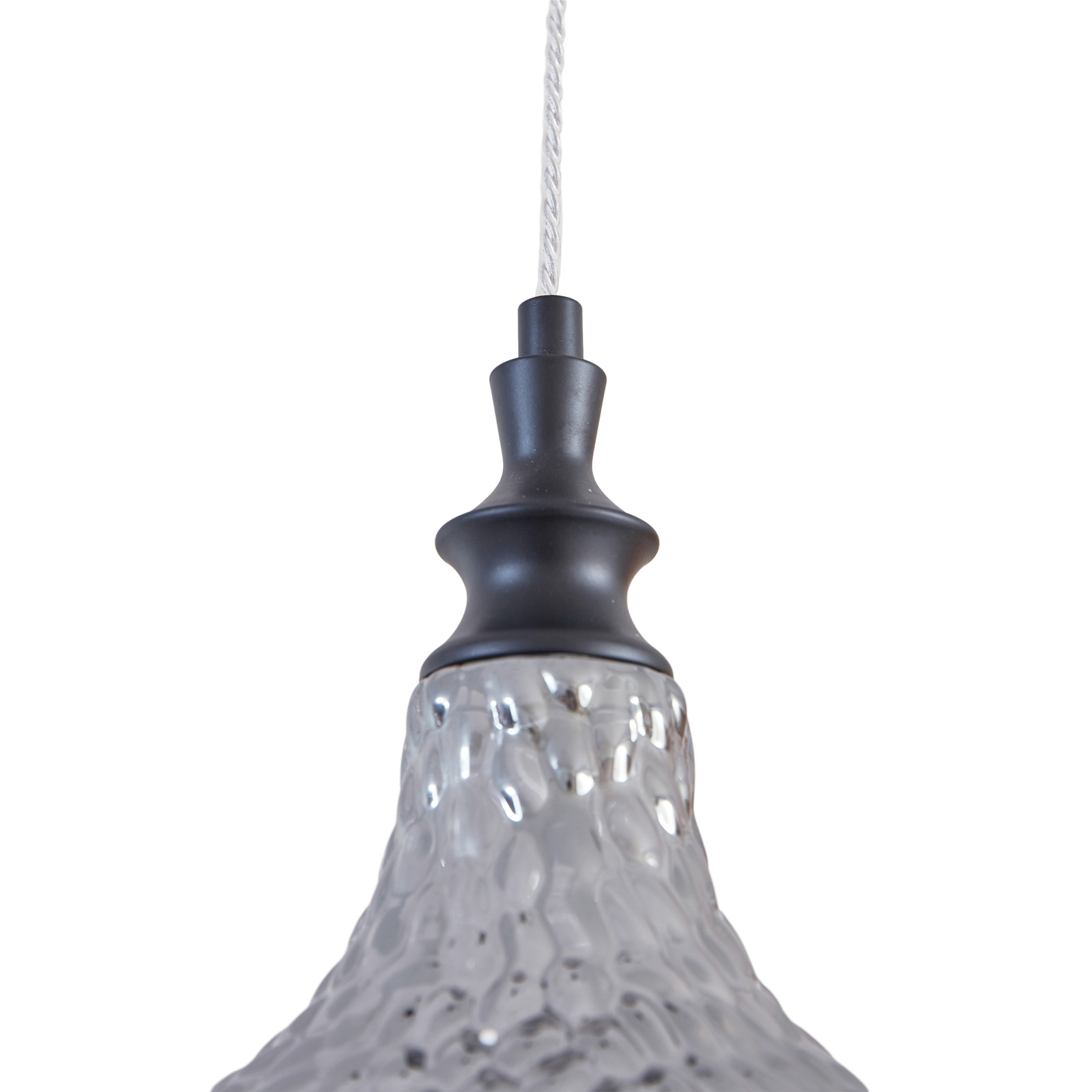 Lindby pendant light Drakar, 1-bulb, grey, glass, Ø 19.5 cm