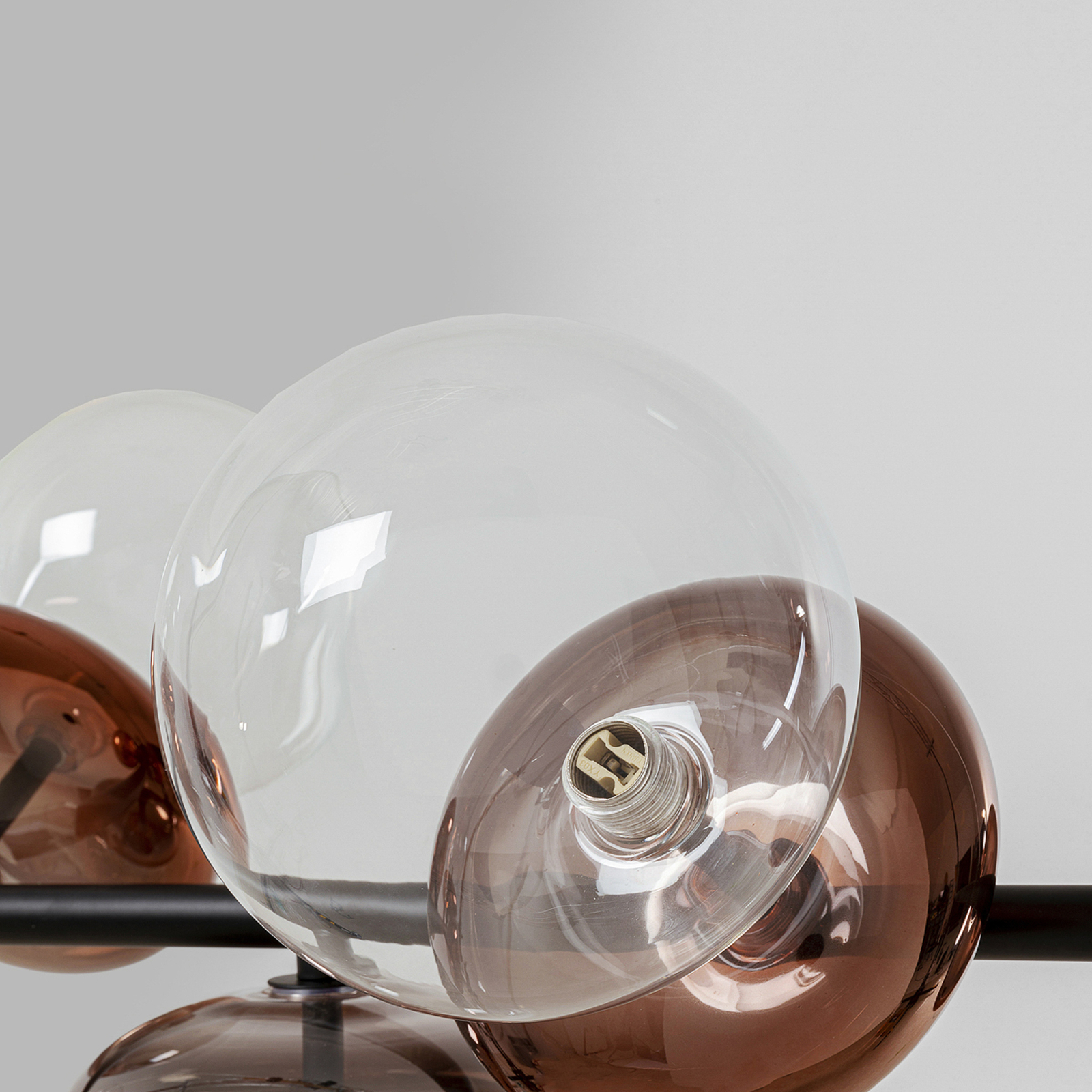 KARE Double Bubble pendant 6-bulb copper/clear