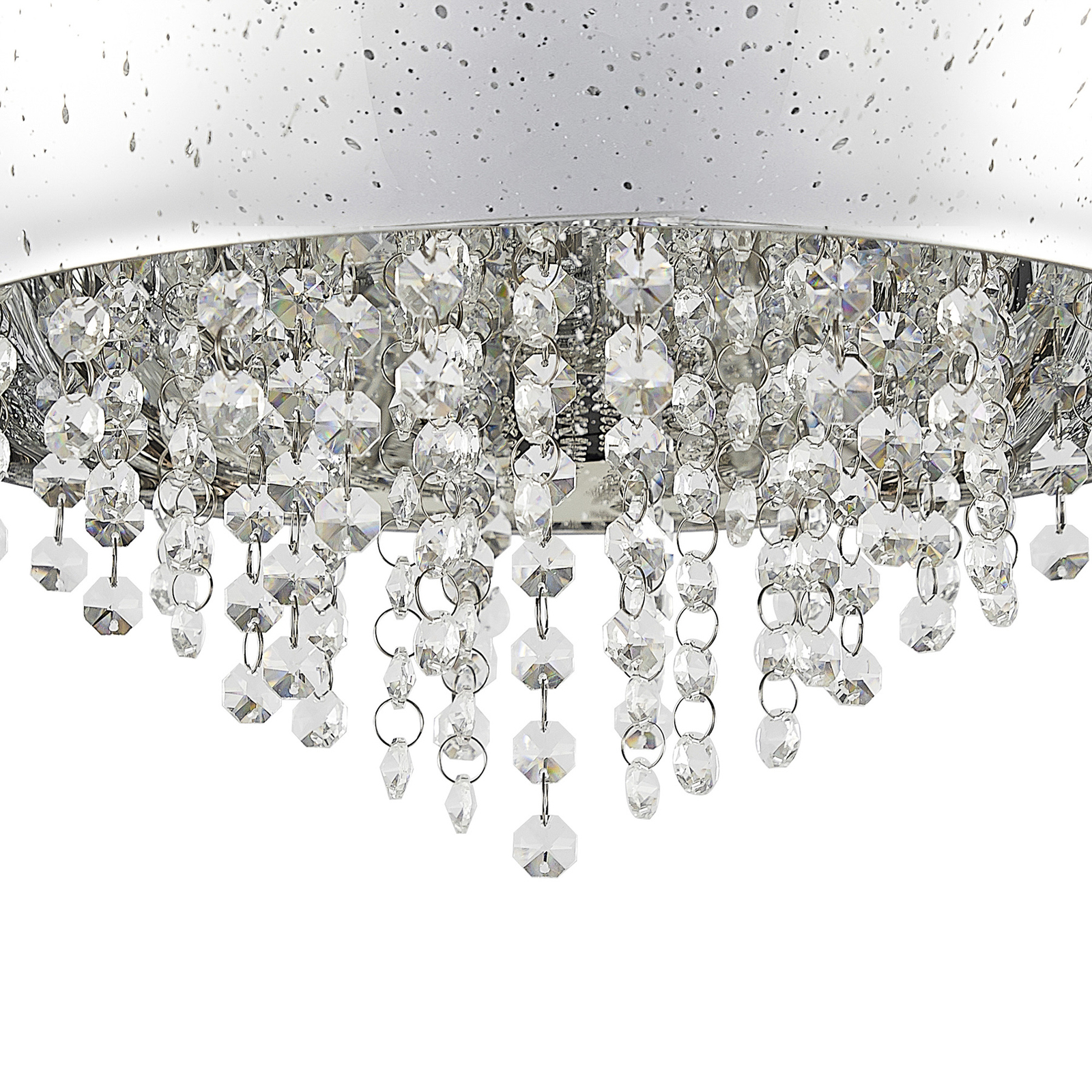 Lucande Elinara Kristall-Deckenlampe, 40 cm chrom
