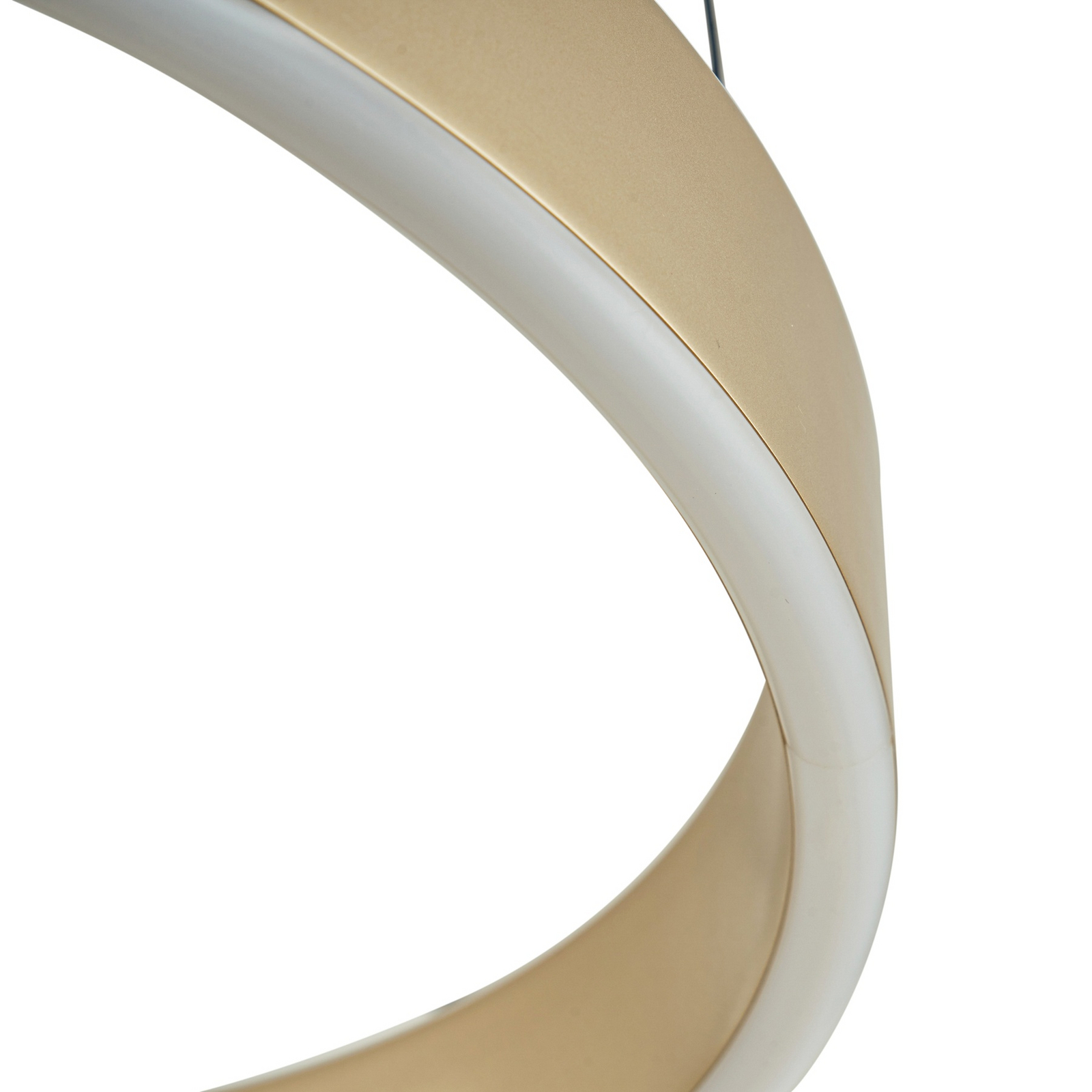 Lucande LED висяща лампа Tindra, Ø 40 cm, златна, с регулируема яркост
