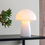 Dyberg Larsen Tischlampe Mushroom, weiß, Höhe 23 cm, Glas