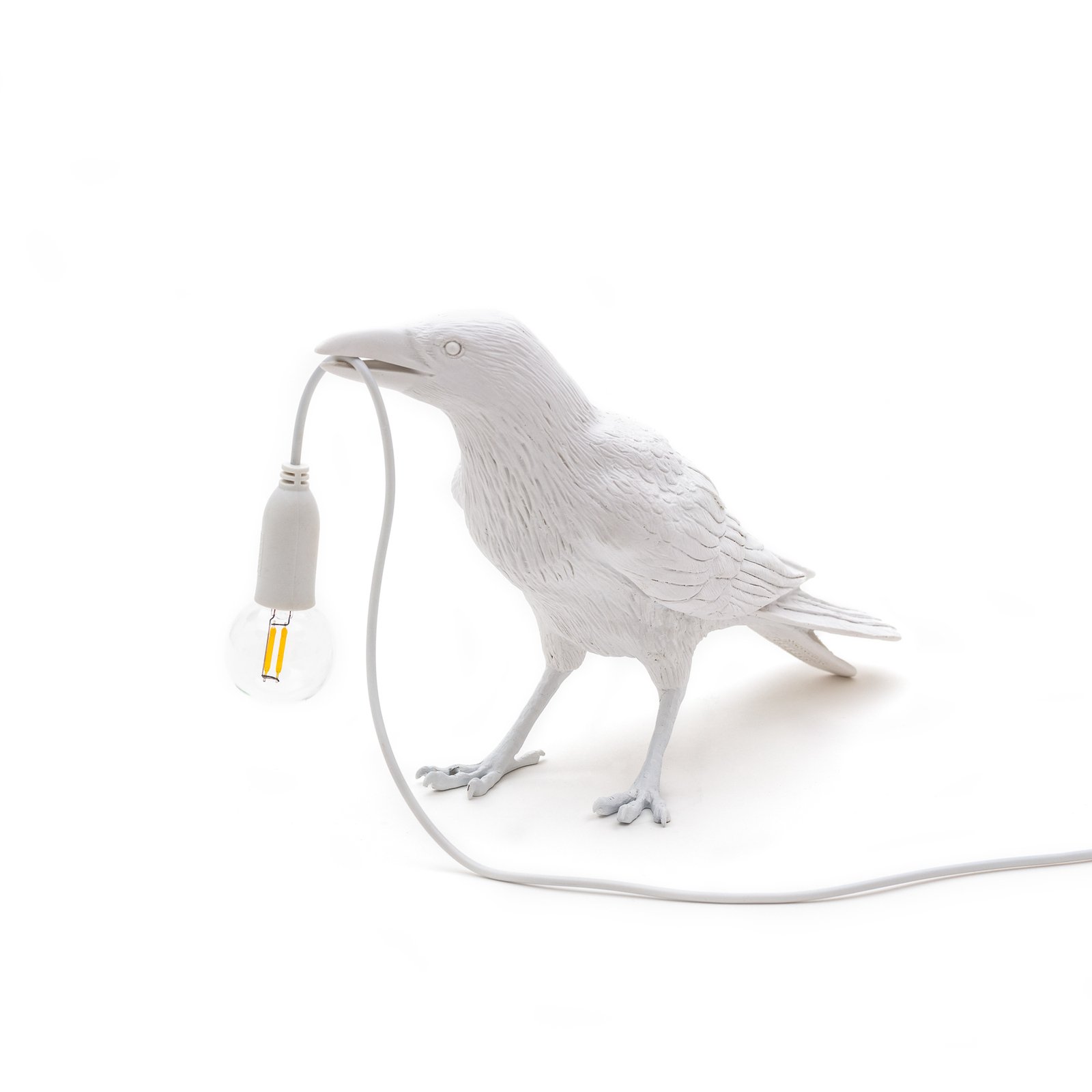 LED deko terasové světlo Bird Lamp, čekající, bílá