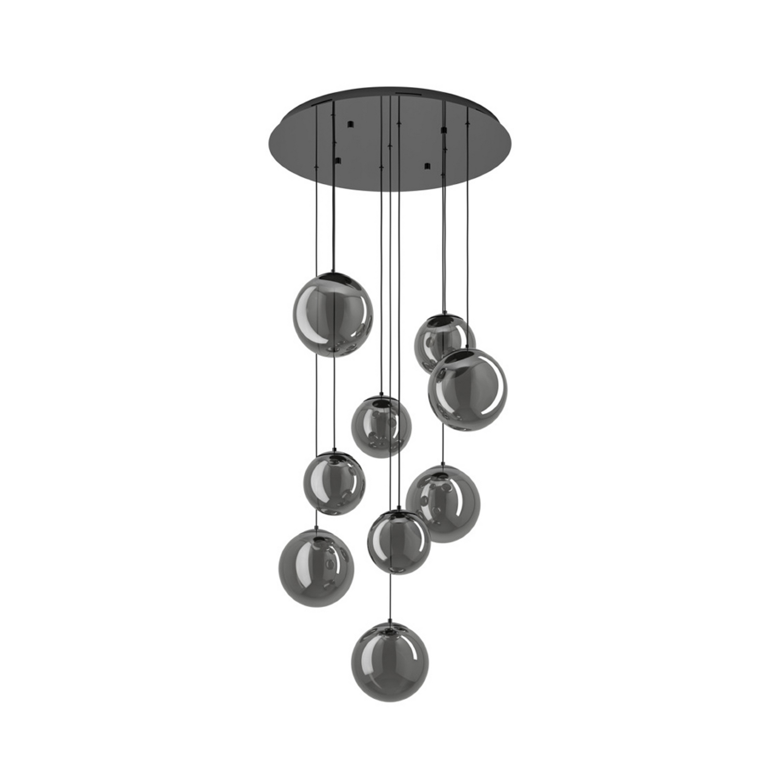 Stars of Light LED hanglamp ANORIAS zwart Ø 85 cm 9-lamps Stars of Light LED hanglamp ANORIAS zwart Ø 85 cm 9-lamps