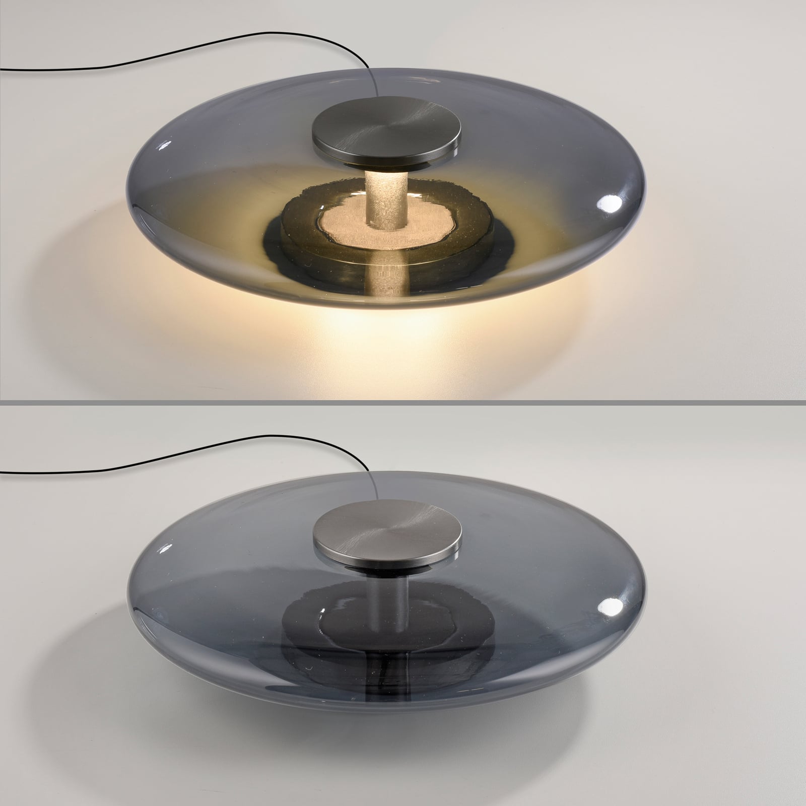 Vitrum LED-Tischleuchte, grau, Glas/Alu, Touchdimmer - PURE Vitrum LED-Tischleuchte, grau, Glas/Alu, Touchdimmer - PURE