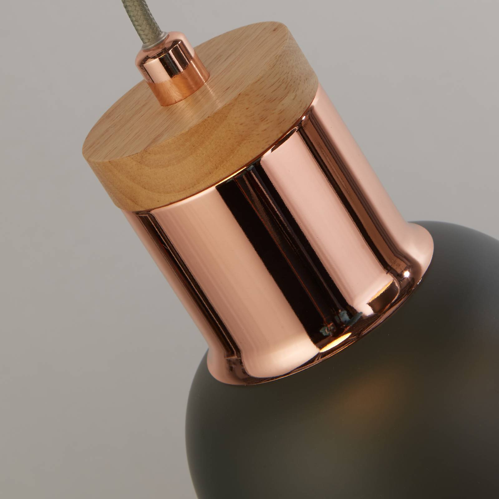 Lampa wisząca Barham, szara, metalowa, 3-punktowa, E27