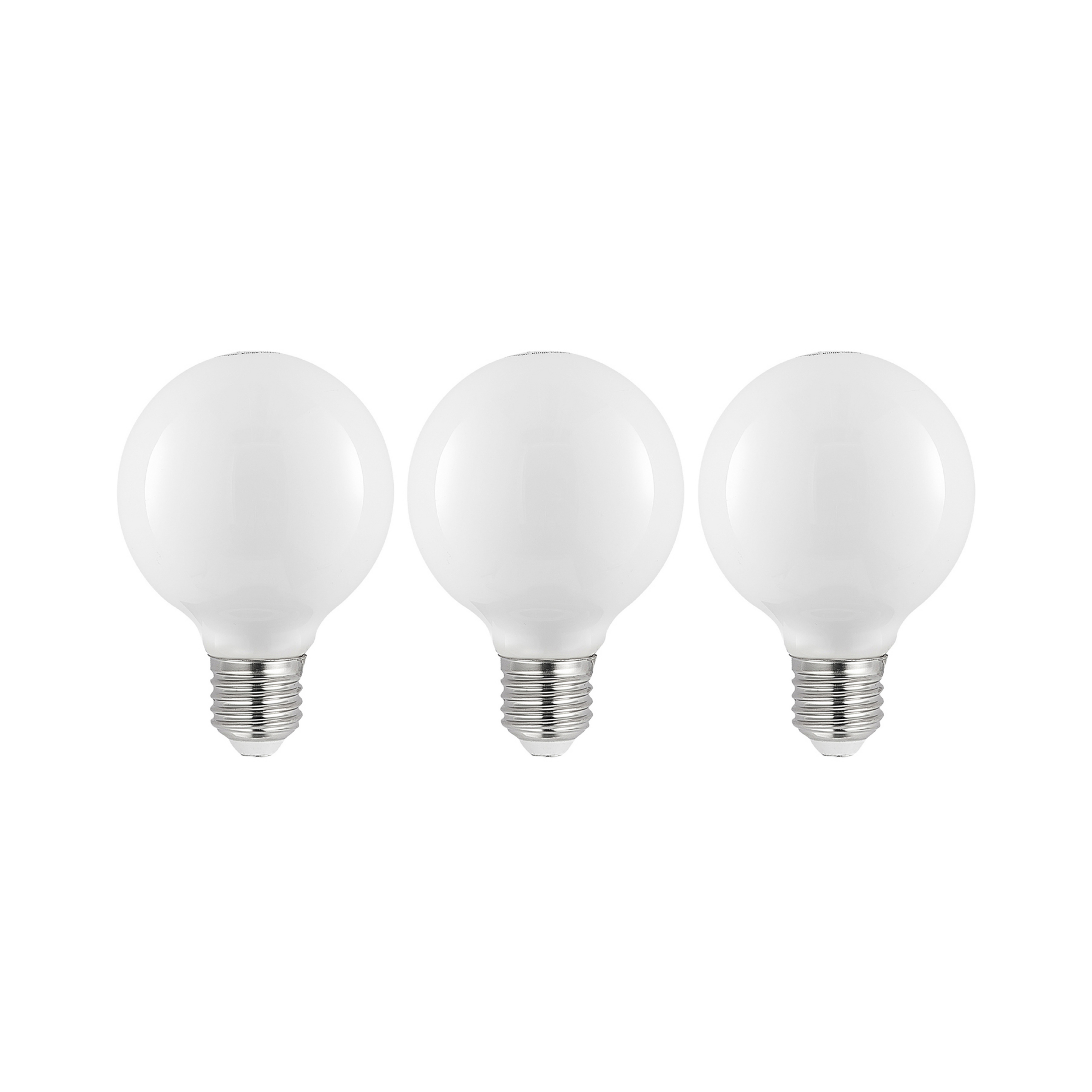 LED-Lampe E27 8W G80 2.700K dimmbar, opal, 3er-Set
