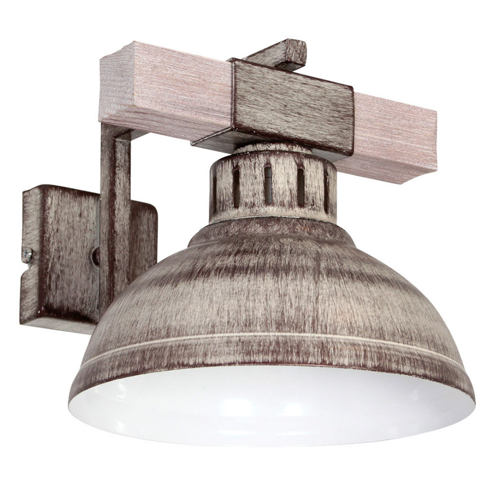 Luminex Hakon vegglampe, jern/lyst tre - dimbar - industriell design vegglys Stue / spisestue - metall, tre