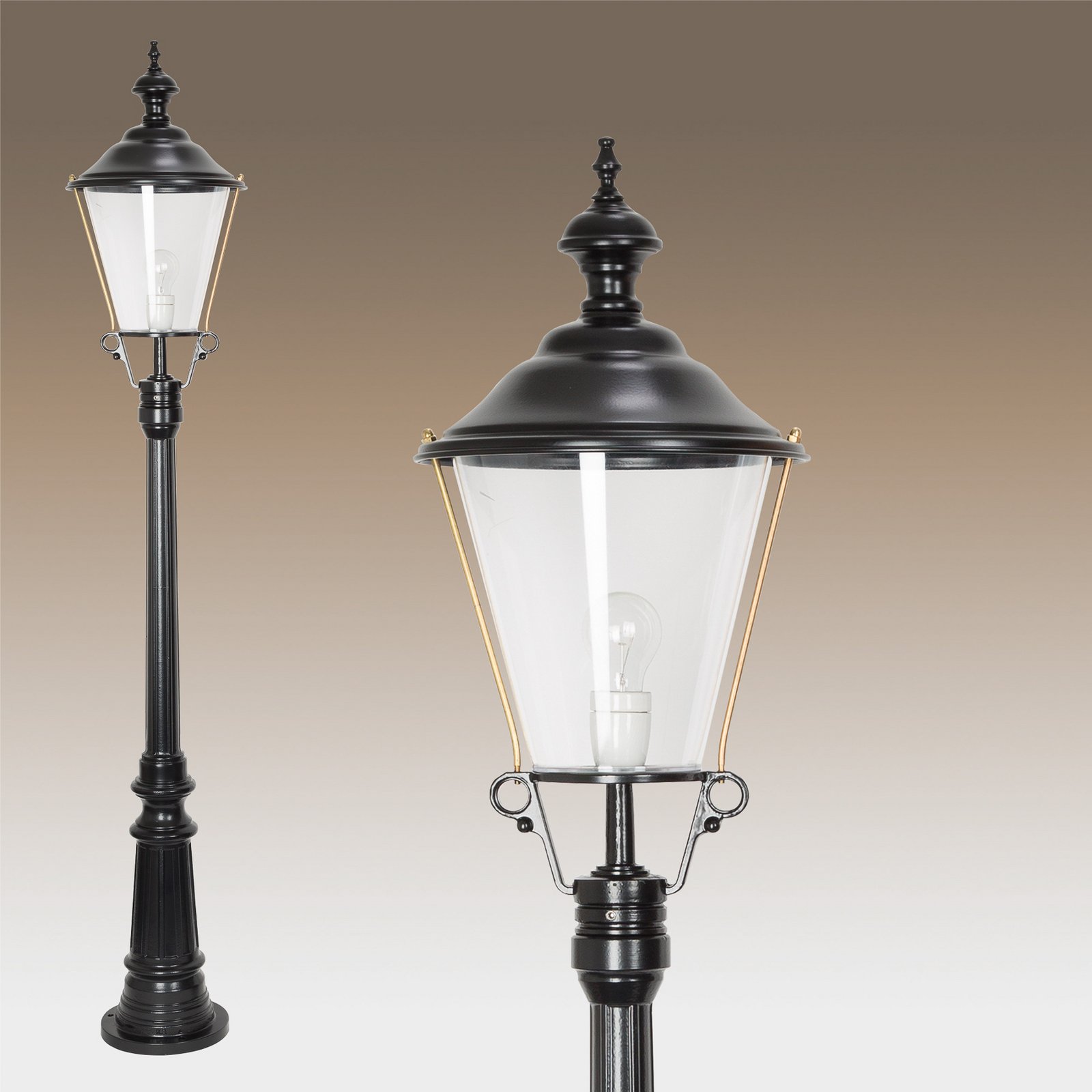 Flores stolpelampe, svart