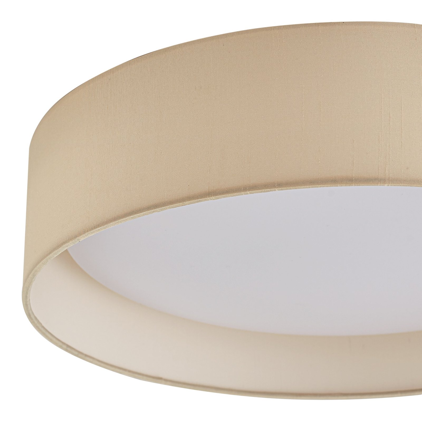 Lindby LED ceiling light Eilif, fabric, white, Ø 40 cm