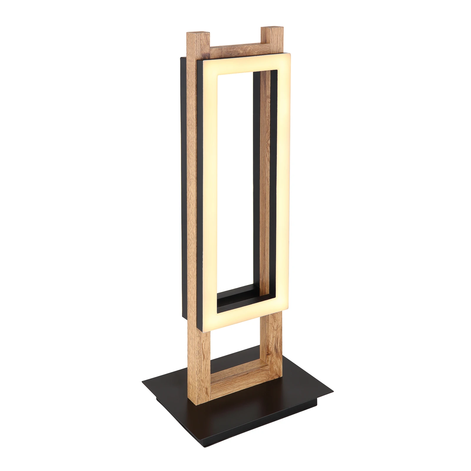 Lampada LED da tavolo Illa in look legno