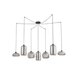 Marla 7 Candeeiro Suspenso Fumo Cinzento - Lindby