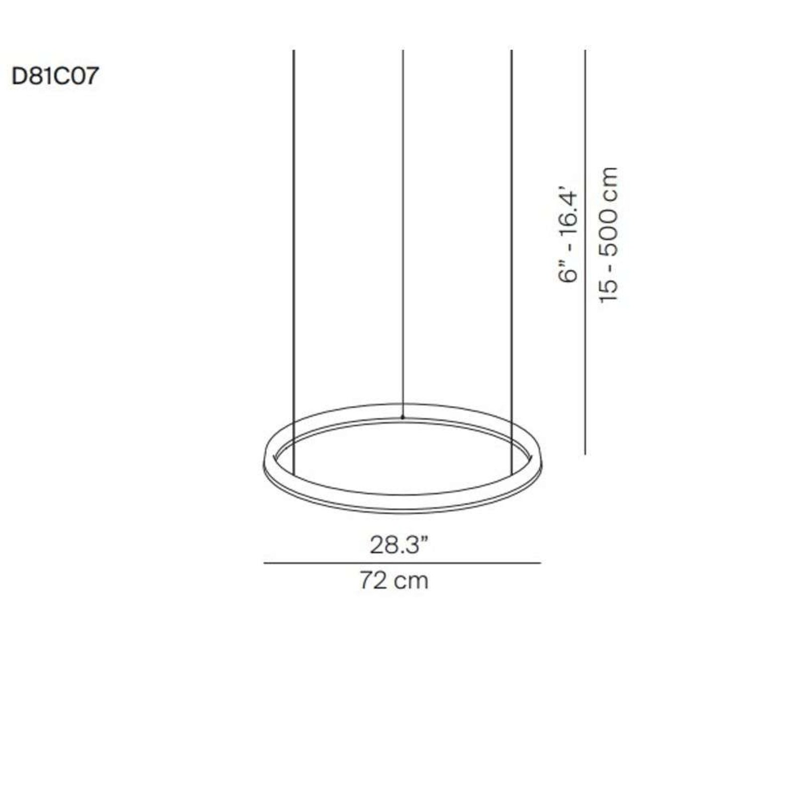 Compendium Circle LED Lustră Pendul Ø72 Brass - Luceplan