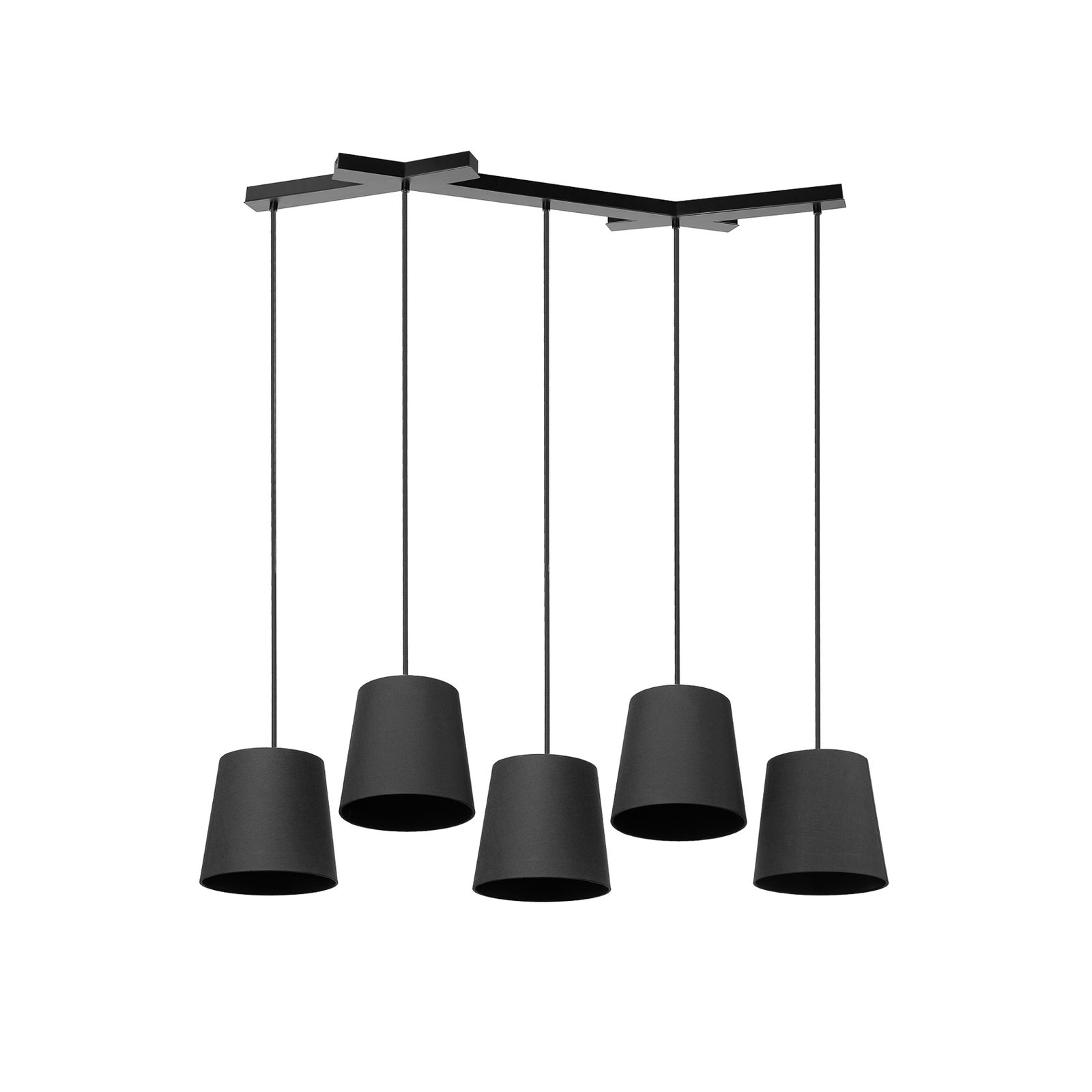 Lucande Thamila hanglamp, zwart, ijzer